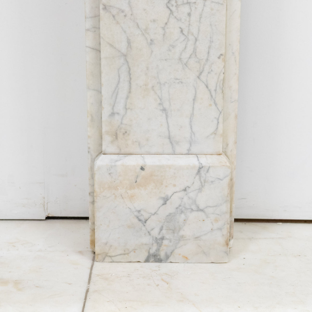 Antique Late Carrara Marble Fireplace Surround