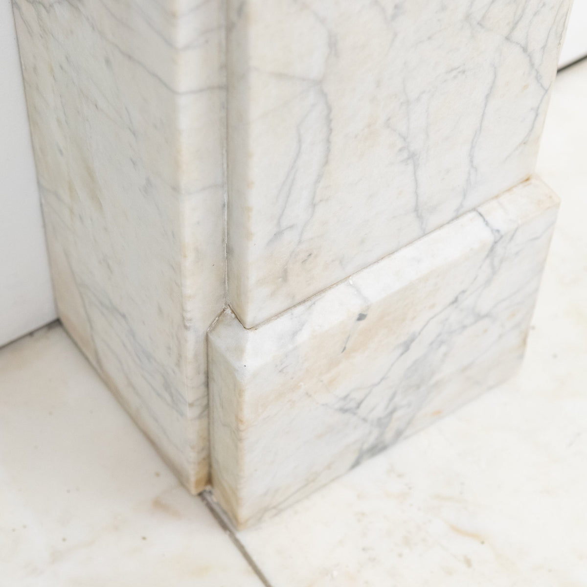Antique Late Carrara Marble Fireplace Surround