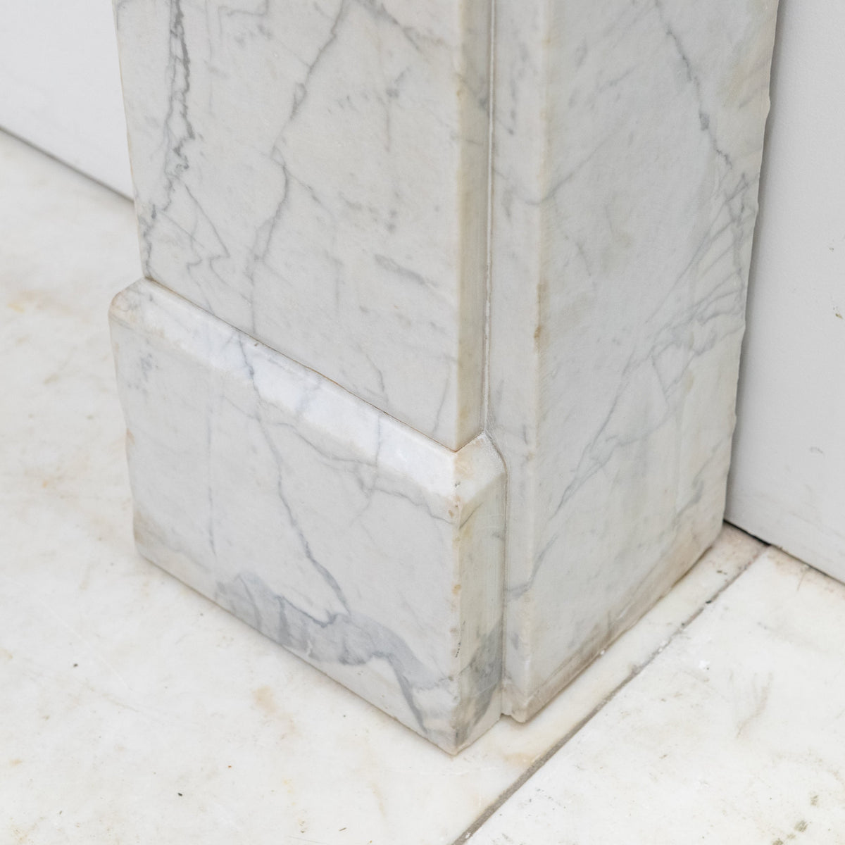 Antique Late Carrara Marble Fireplace Surround