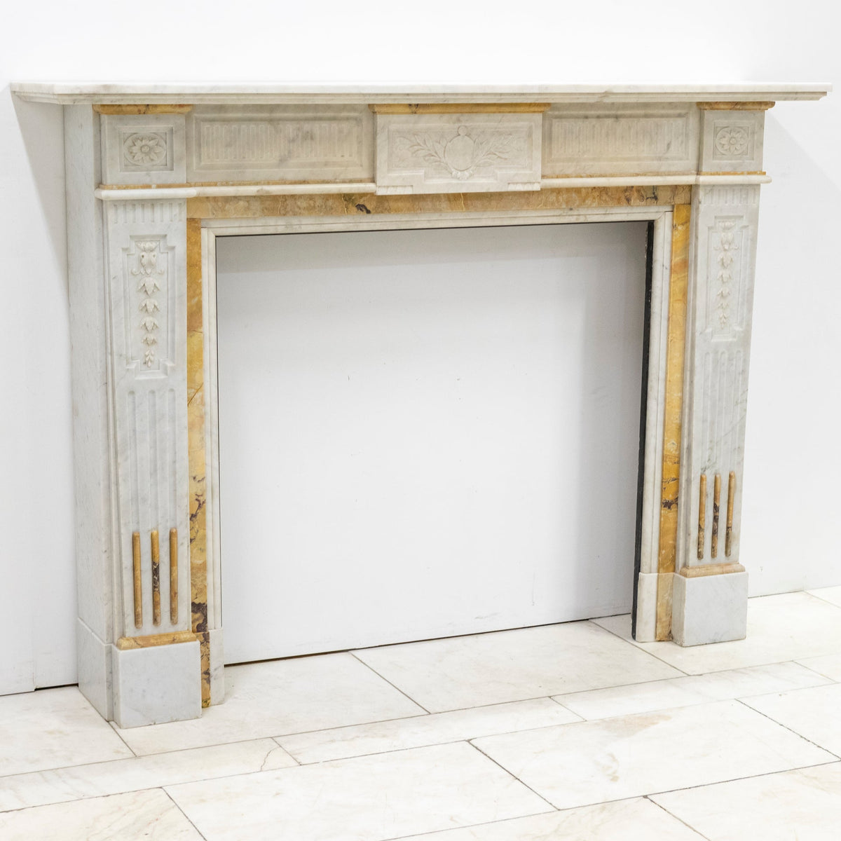 Antique Victorian Carrara Siena Marble Fireplace Surround | The Architectural Forum