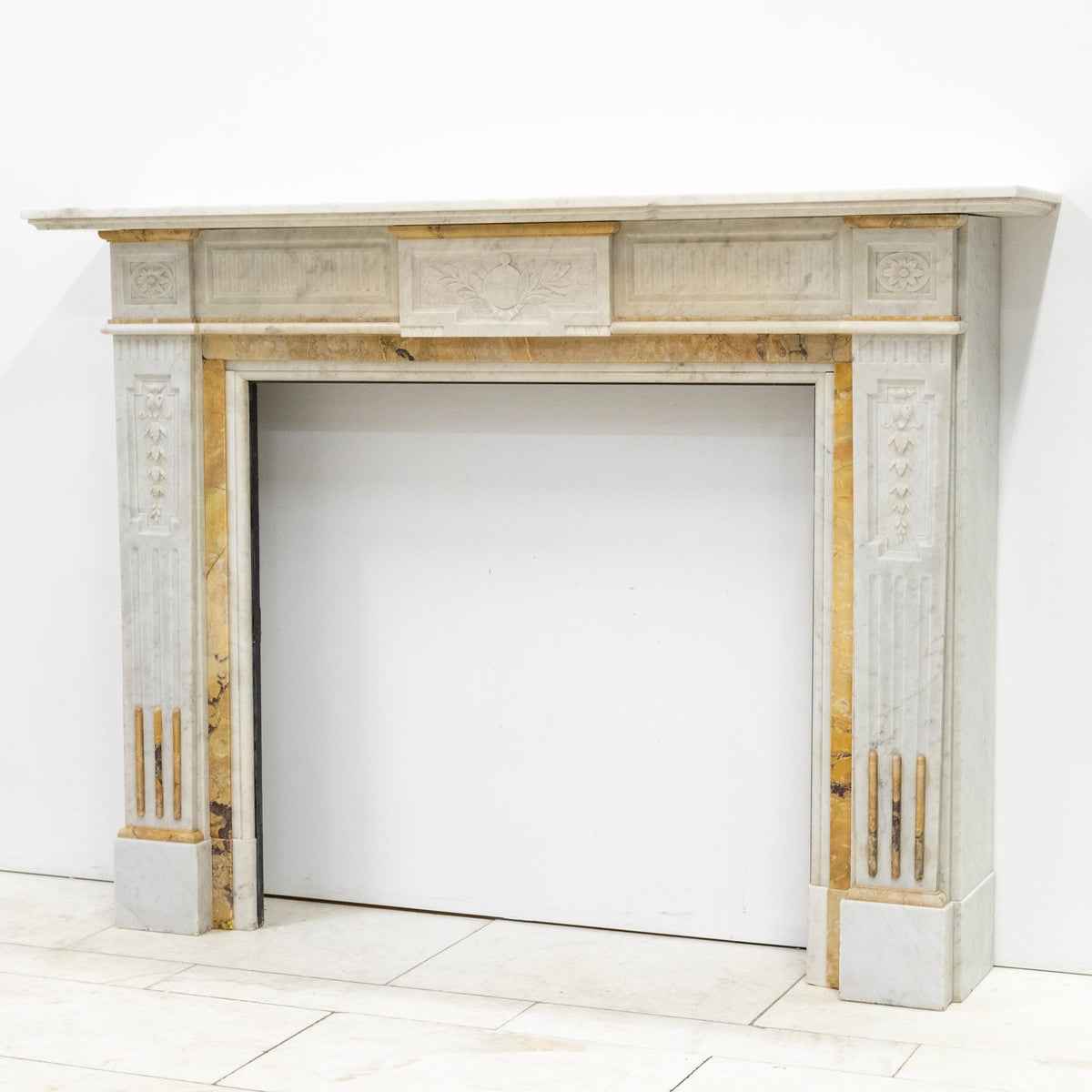 Antique Victorian Carrara Siena Marble Fireplace Surround | The Architectural Forum