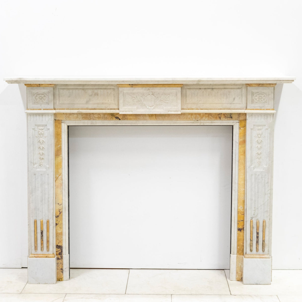 Antique Victorian Carrara Siena Marble Fireplace Surround | The Architectural Forum