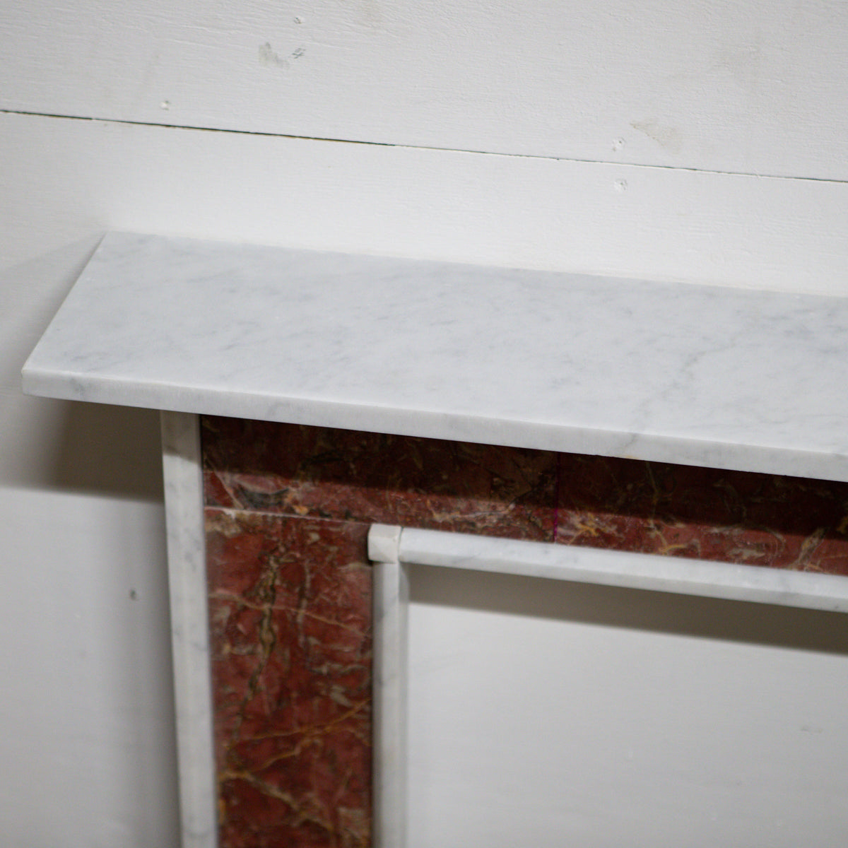 Regency Style Carrara &amp; Rouge Marble Fireplace Surround | The Architectural Forum