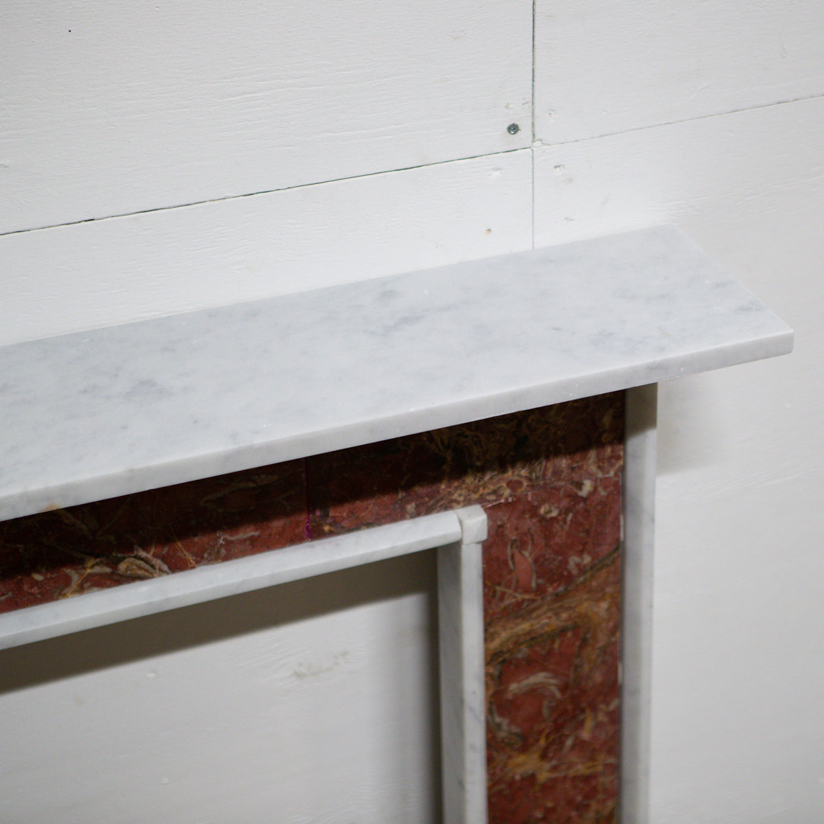 Regency Style Carrara &amp; Rouge Marble Fireplace Surround | The Architectural Forum