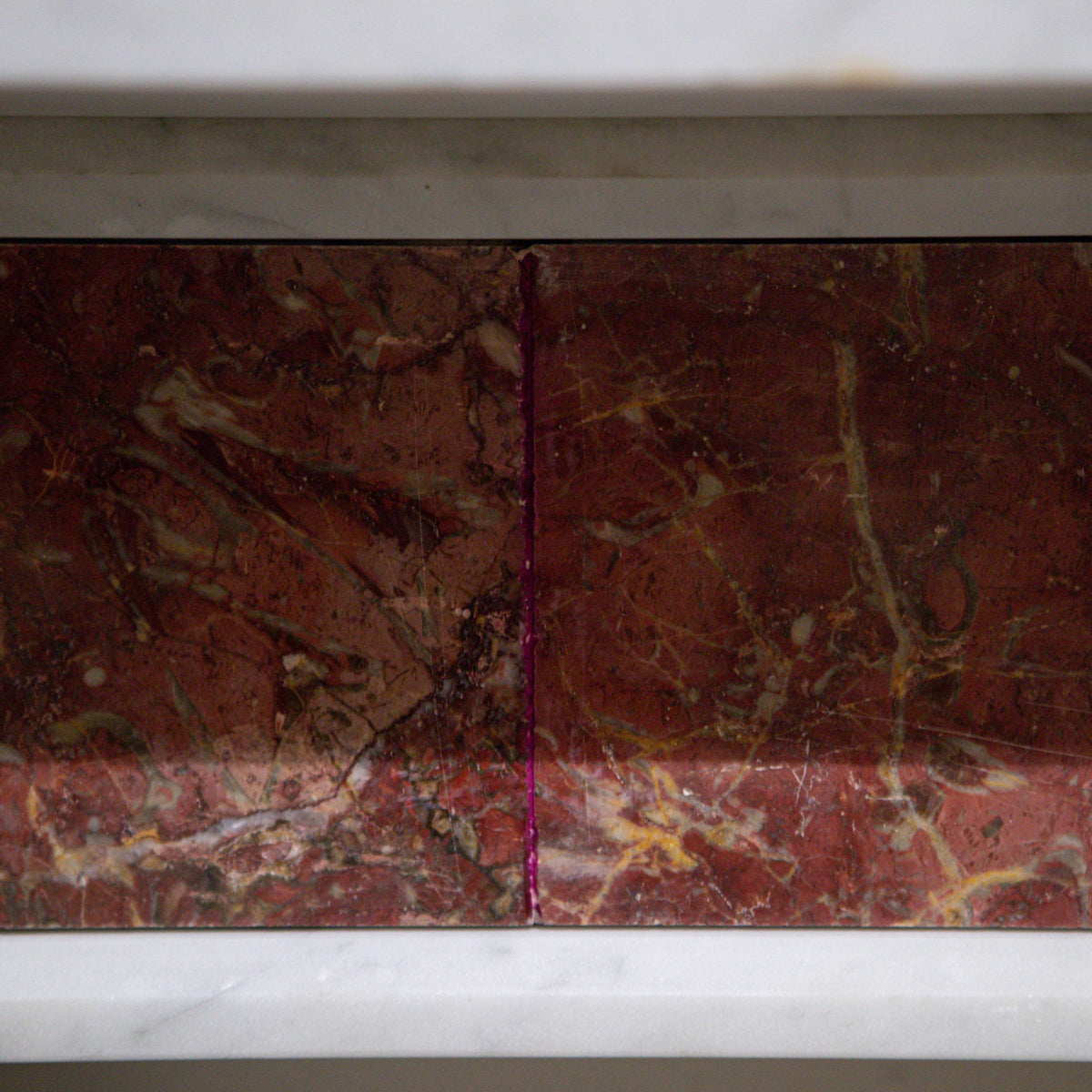 Regency Style Carrara &amp; Rouge Marble Fireplace Surround | The Architectural Forum