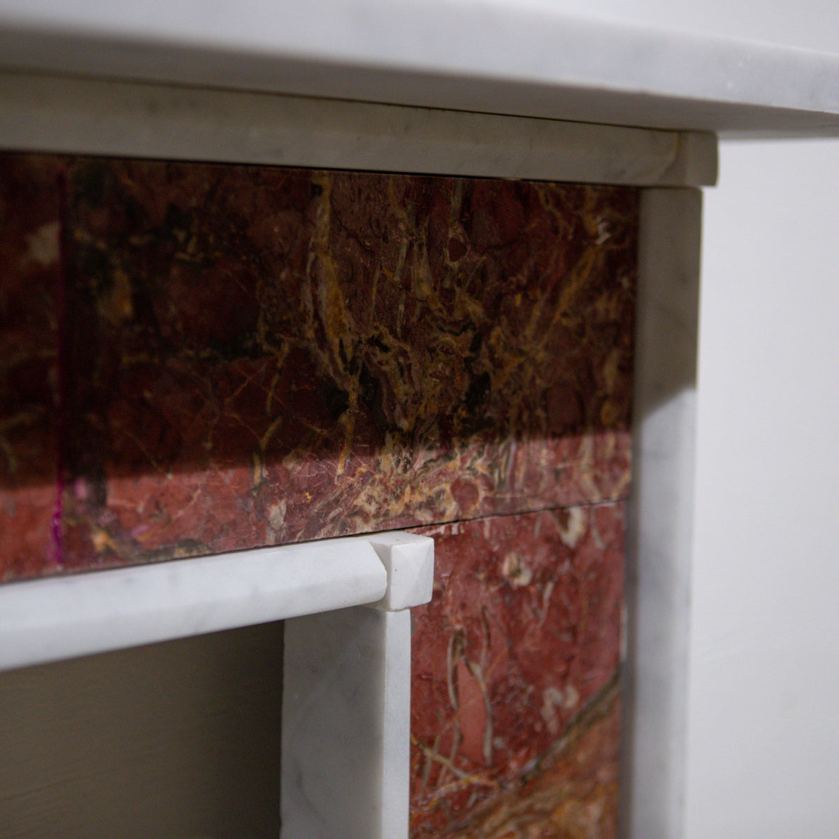 Regency Style Carrara &amp; Rouge Marble Fireplace Surround | The Architectural Forum