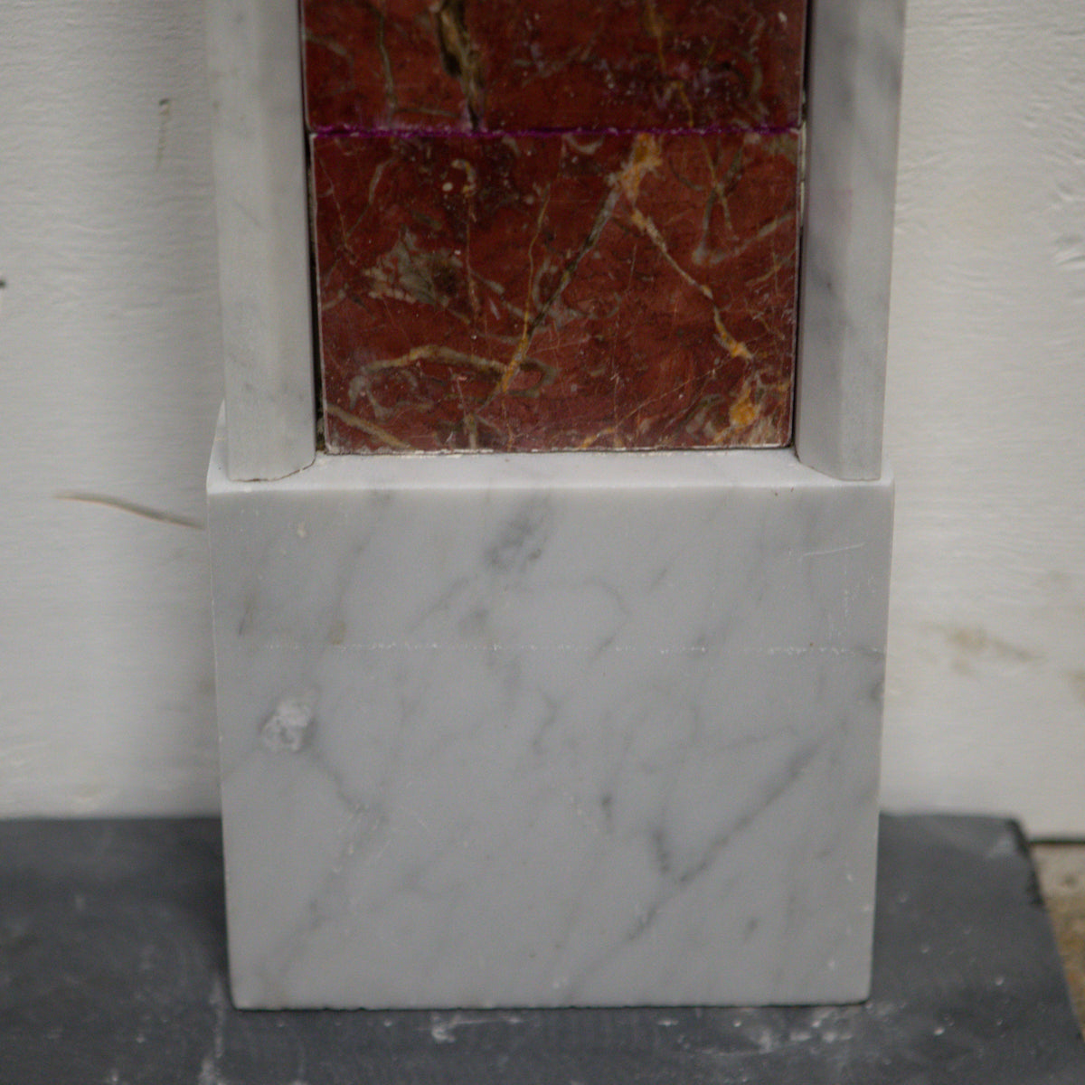 Regency Style Carrara &amp; Rouge Marble Fireplace Surround | The Architectural Forum