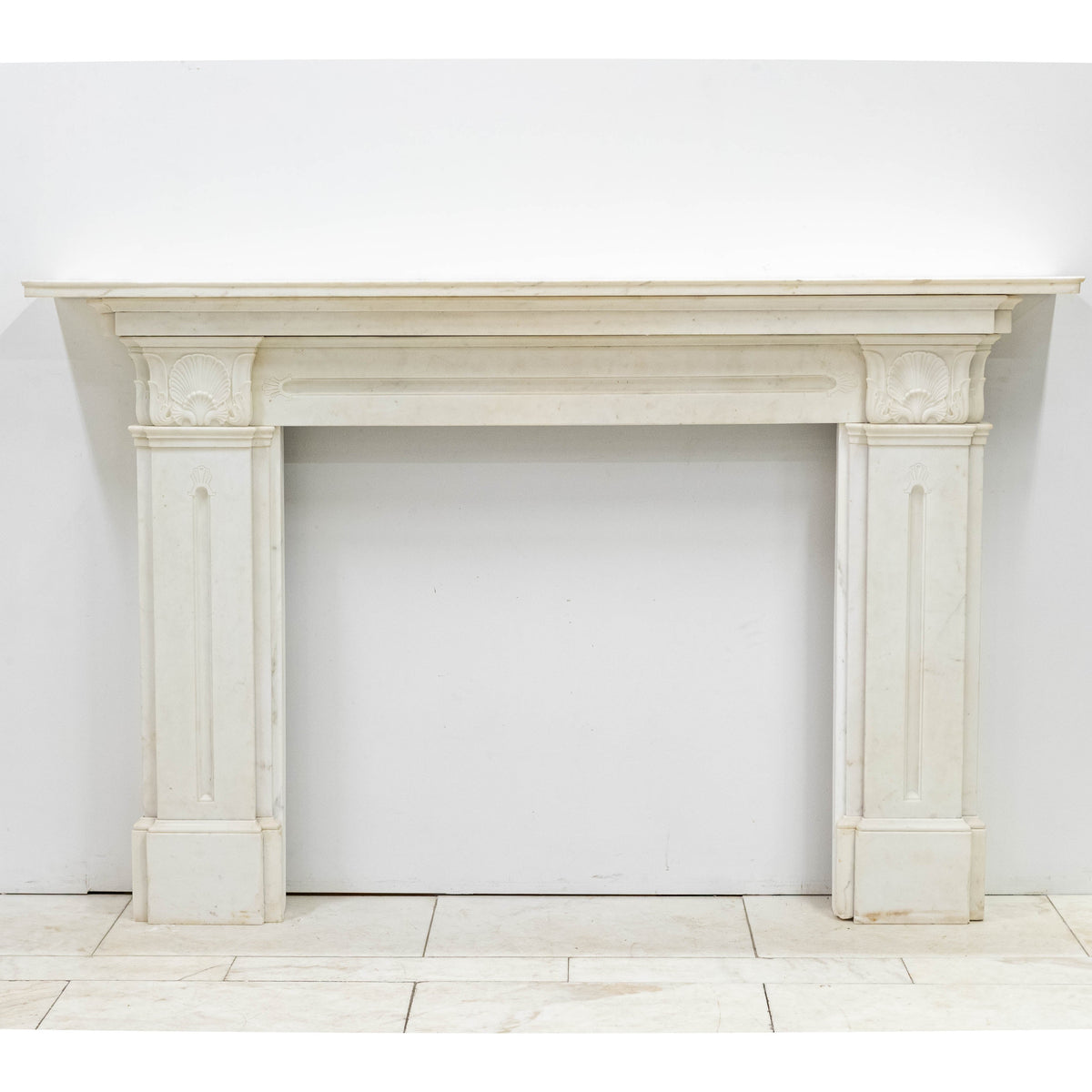 Antique Georgian Statuary Marble Surround with Acanthus