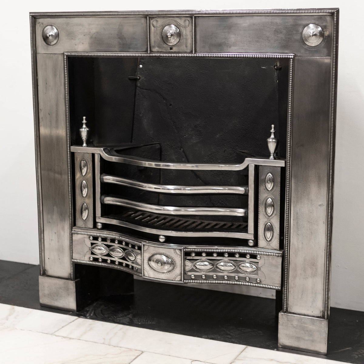 Antique Georgian Polished Steel Register Grate | Robert Adam | The Architectural Forum