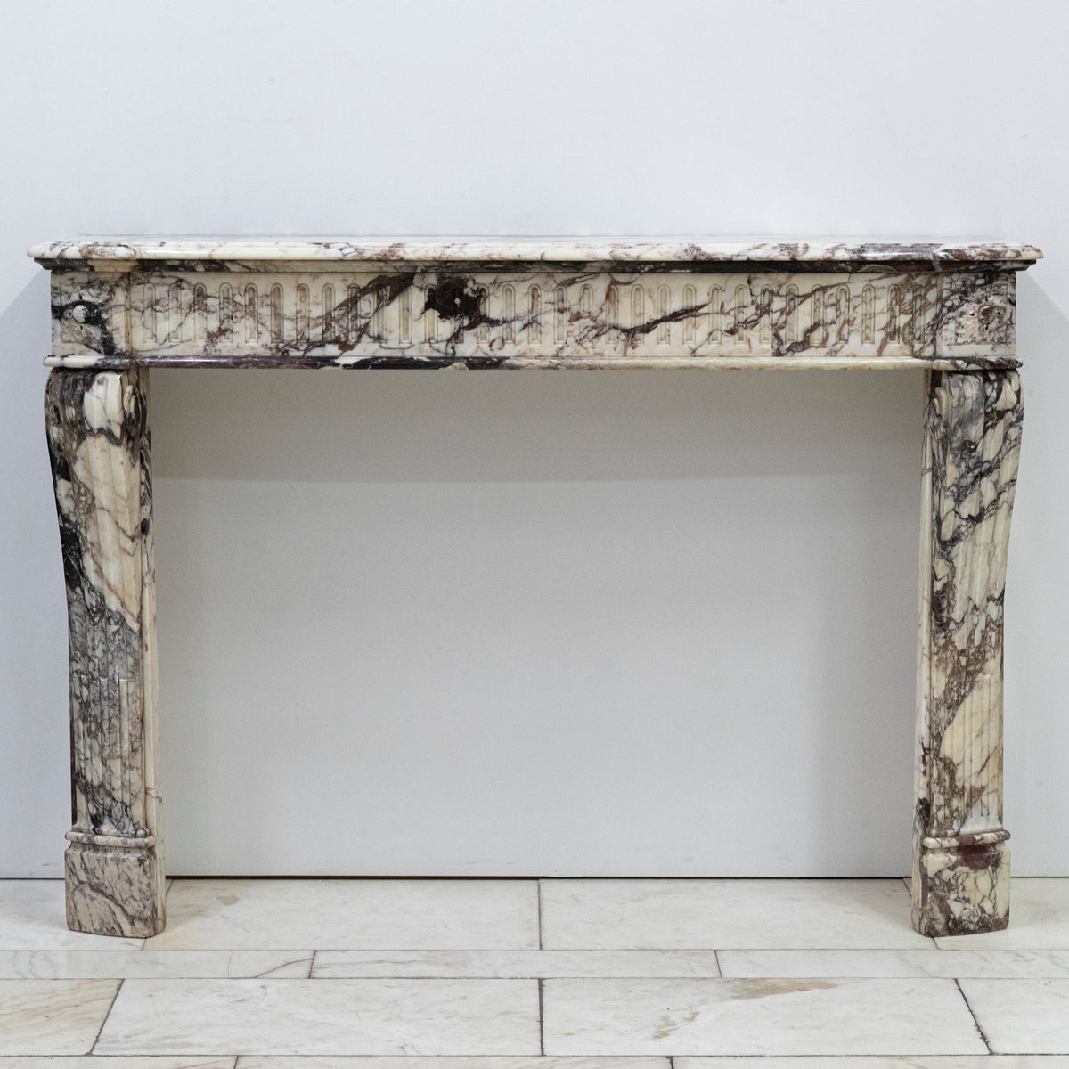 Antique 19th Century Brèche Marble Louis Style Fireplace Surround | The Architectural Forum
