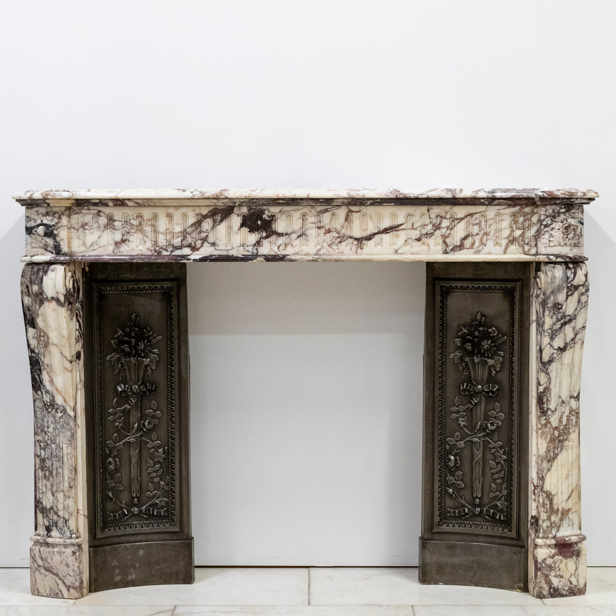 Antique 19th Century Brèche Marble Louis Style Fireplace Surround | The Architectural Forum