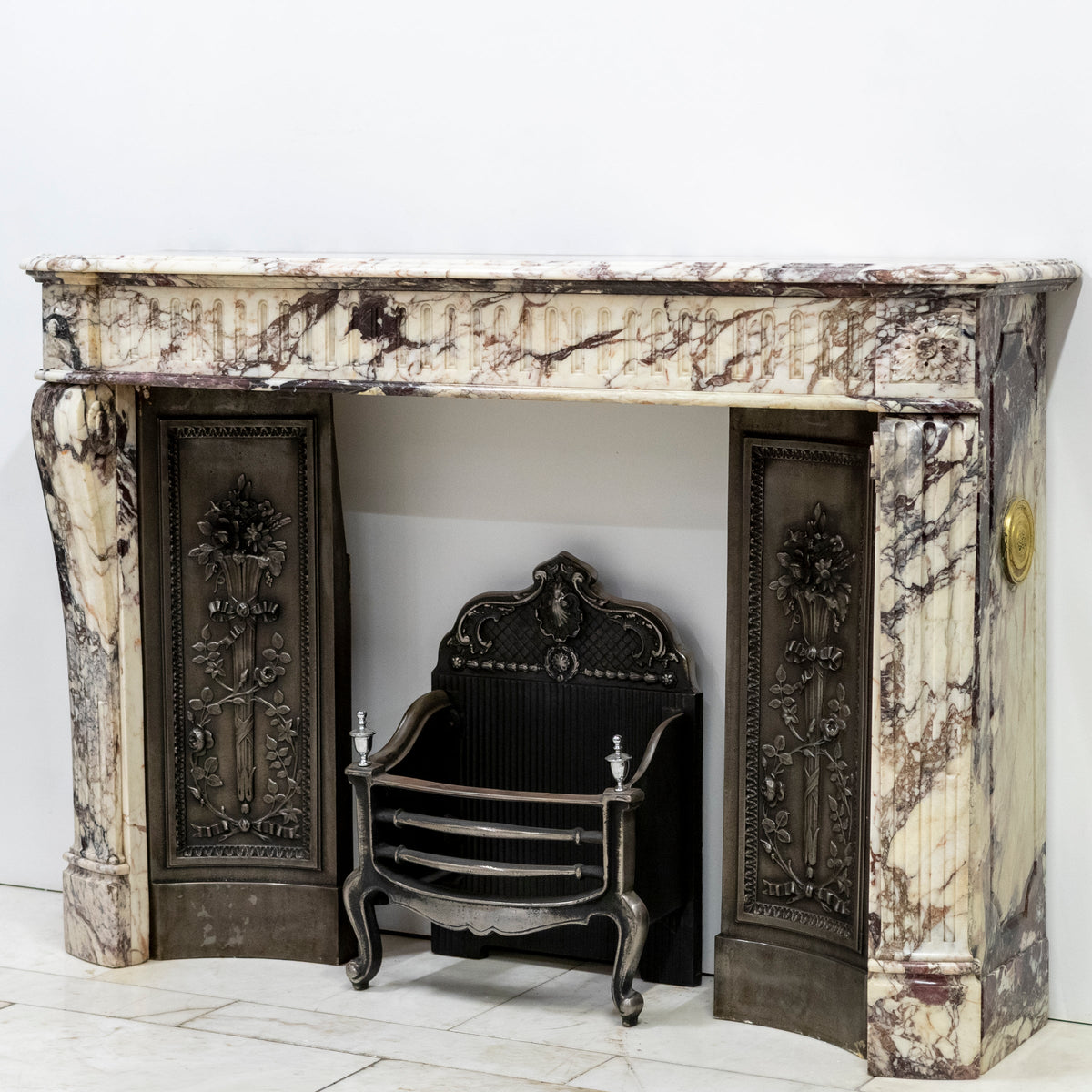 Antique 19th Century Brèche Marble Louis Style Fireplace Surround | The Architectural Forum