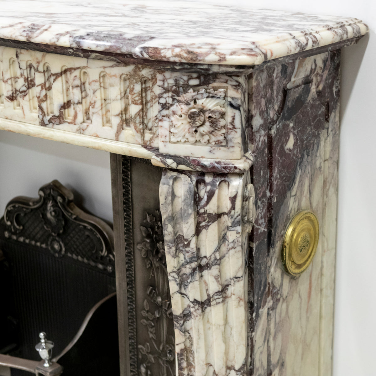 Antique 19th Century Brèche Marble Louis Style Fireplace Surround | The Architectural Forum