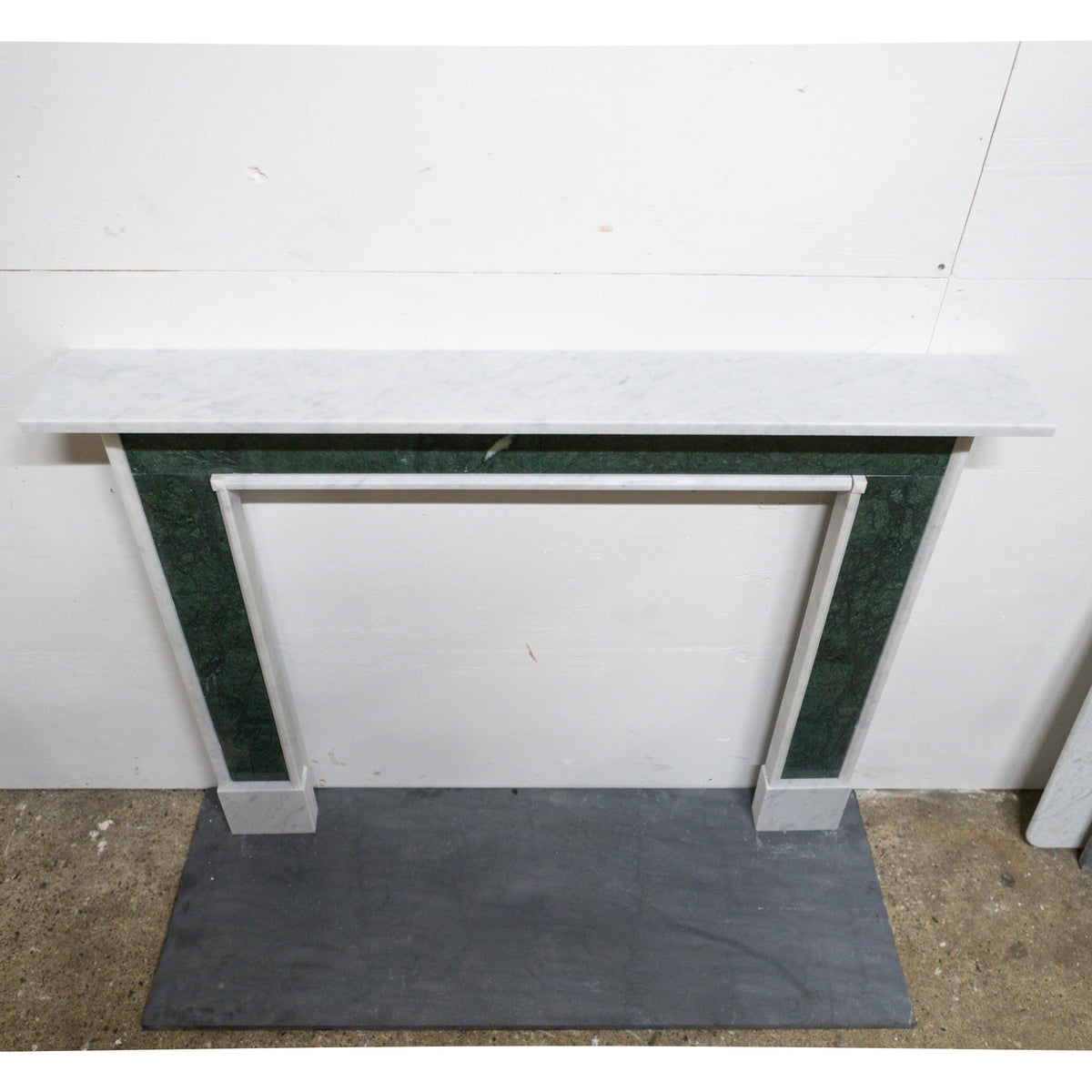 Regency Style Carrara &amp; Verde Marble Fireplace Surround | The Architectural Forum