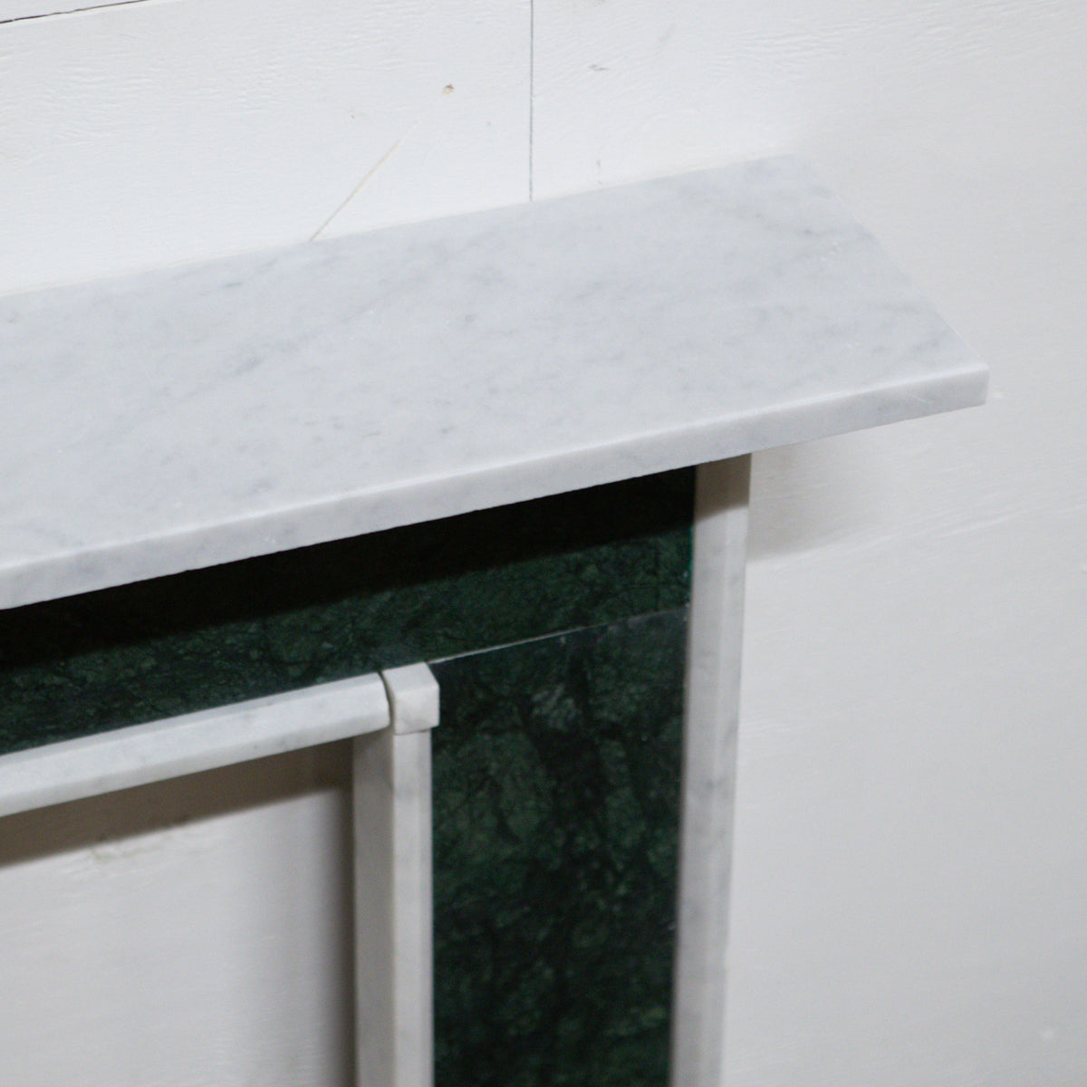 Regency Style Carrara &amp; Verde Marble Fireplace Surround | The Architectural Forum