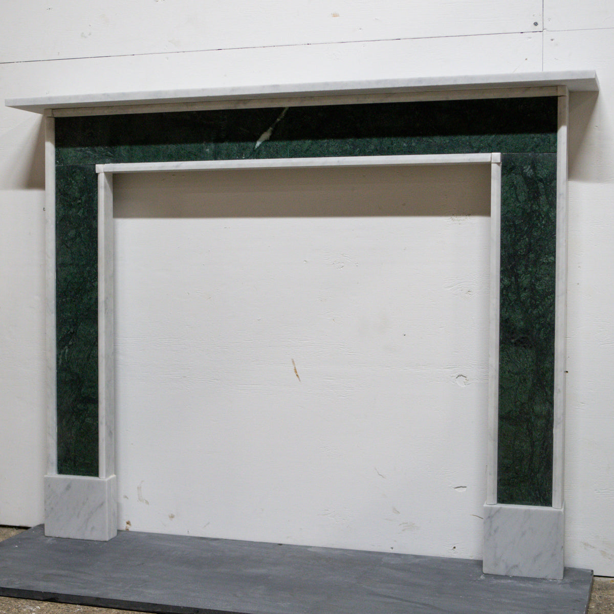 Regency Style Carrara &amp; Verde Marble Fireplace Surround | The Architectural Forum
