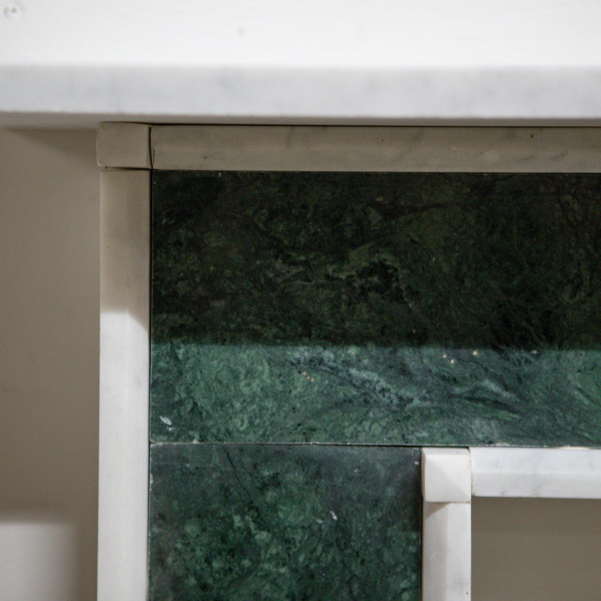 Regency Style Carrara &amp; Verde Marble Fireplace Surround | The Architectural Forum