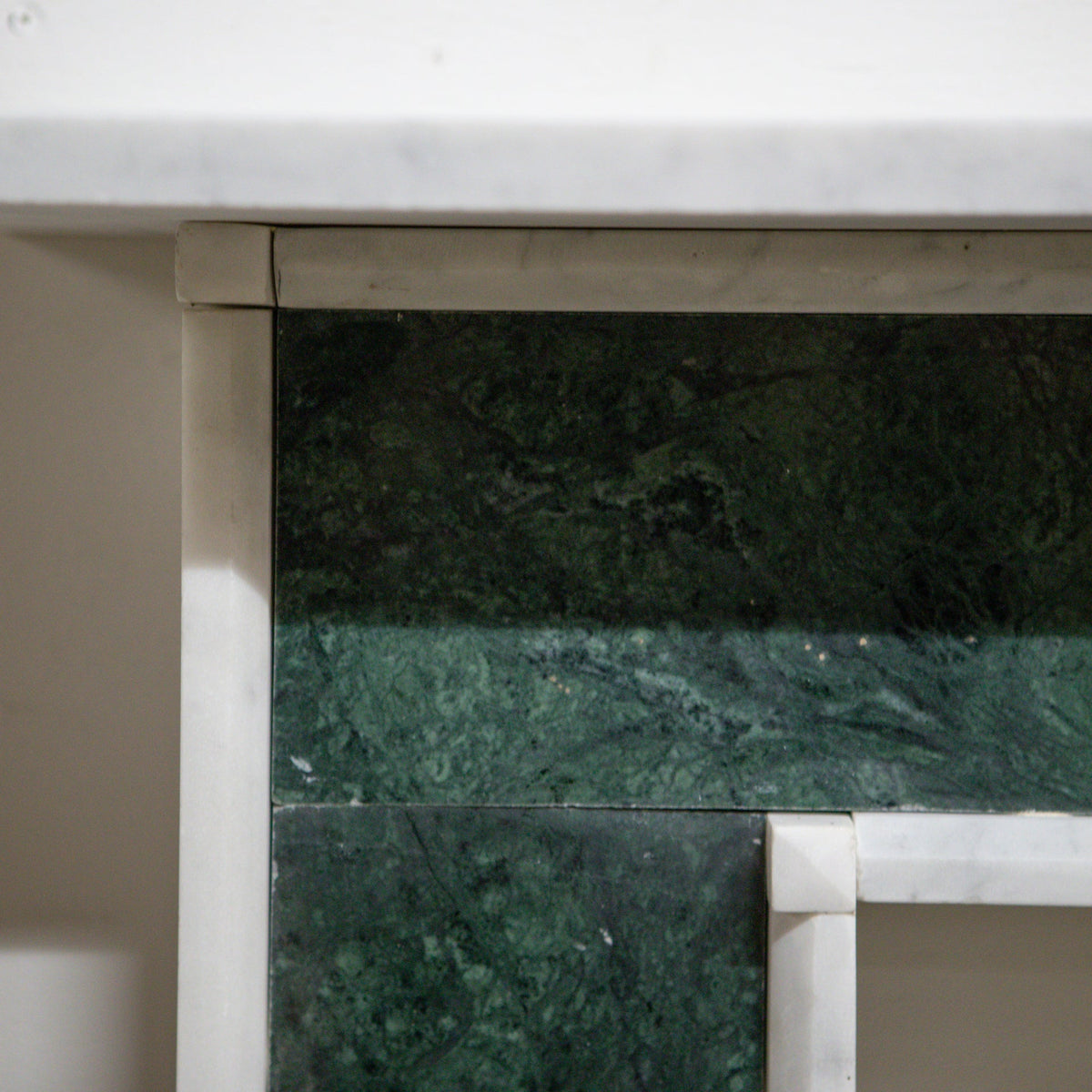 Regency Style Carrara &amp; Verde Marble Fireplace Surround | The Architectural Forum