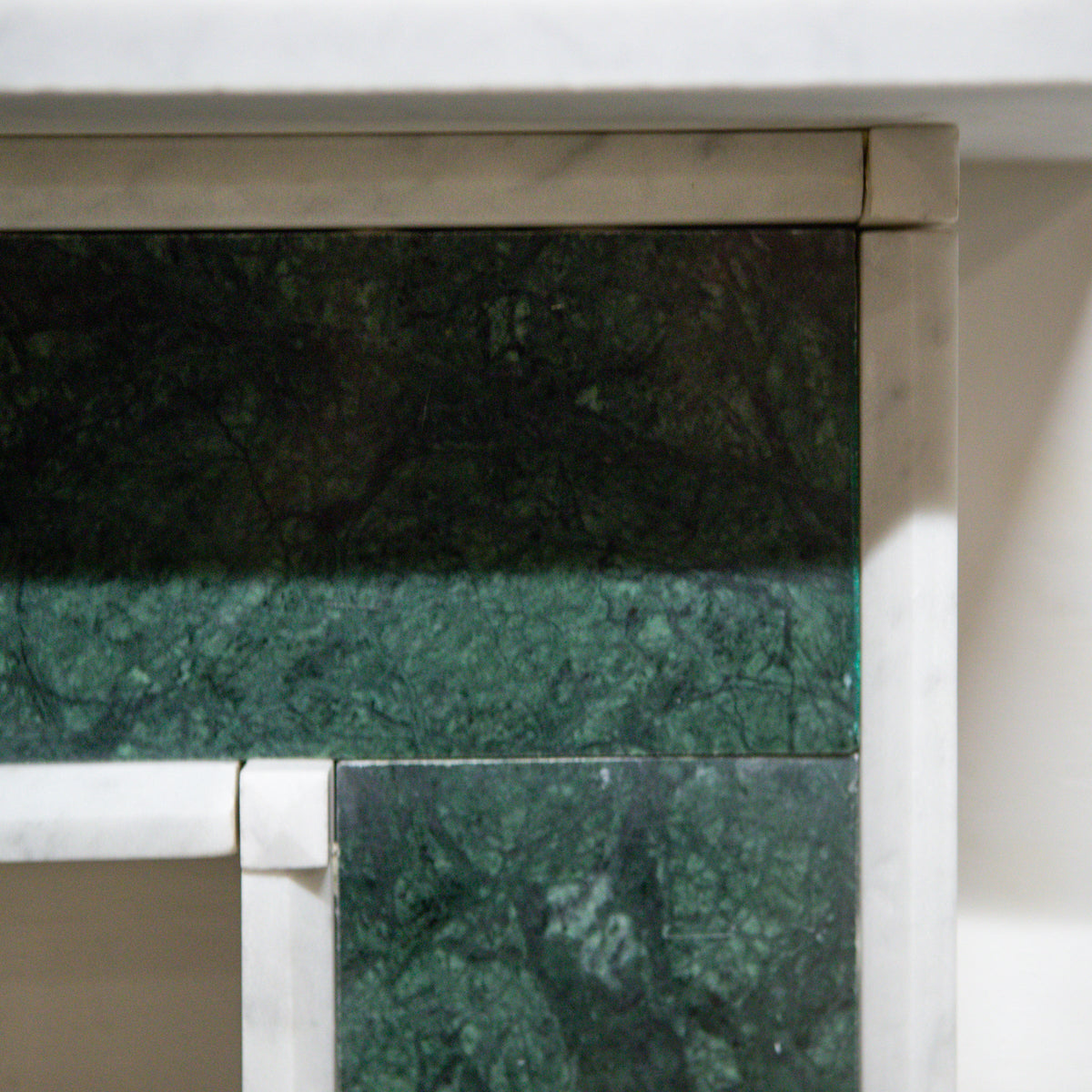 Regency Style Carrara &amp; Verde Marble Fireplace Surround | The Architectural Forum