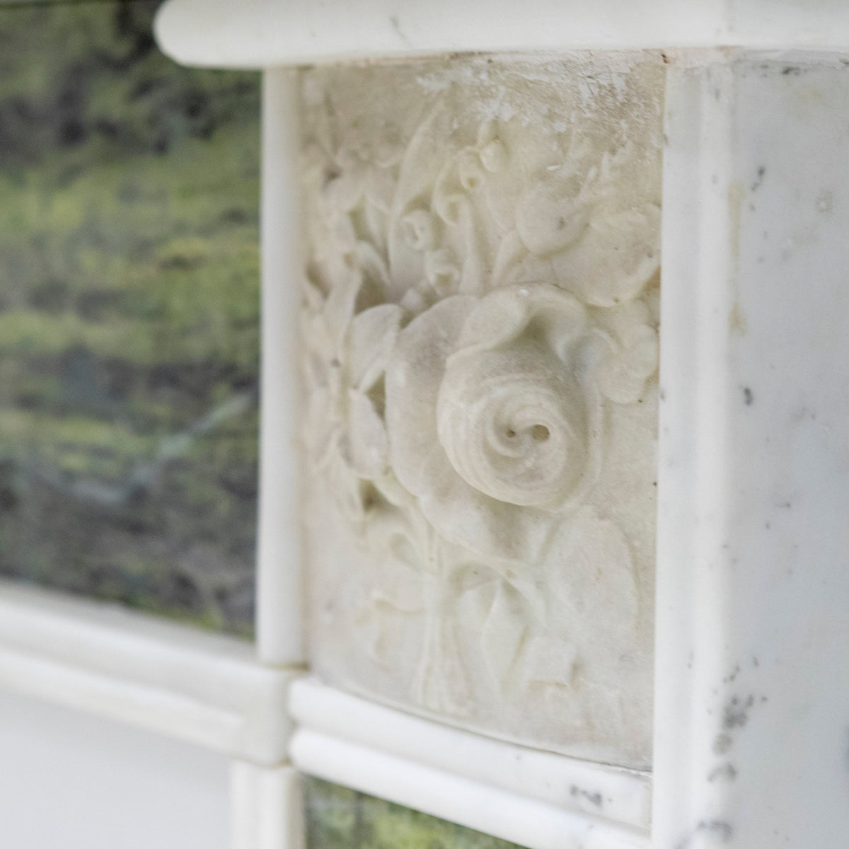 Antique Regency Statuary &amp; Verde Marble Fireplace Surround | The Architectural Forum