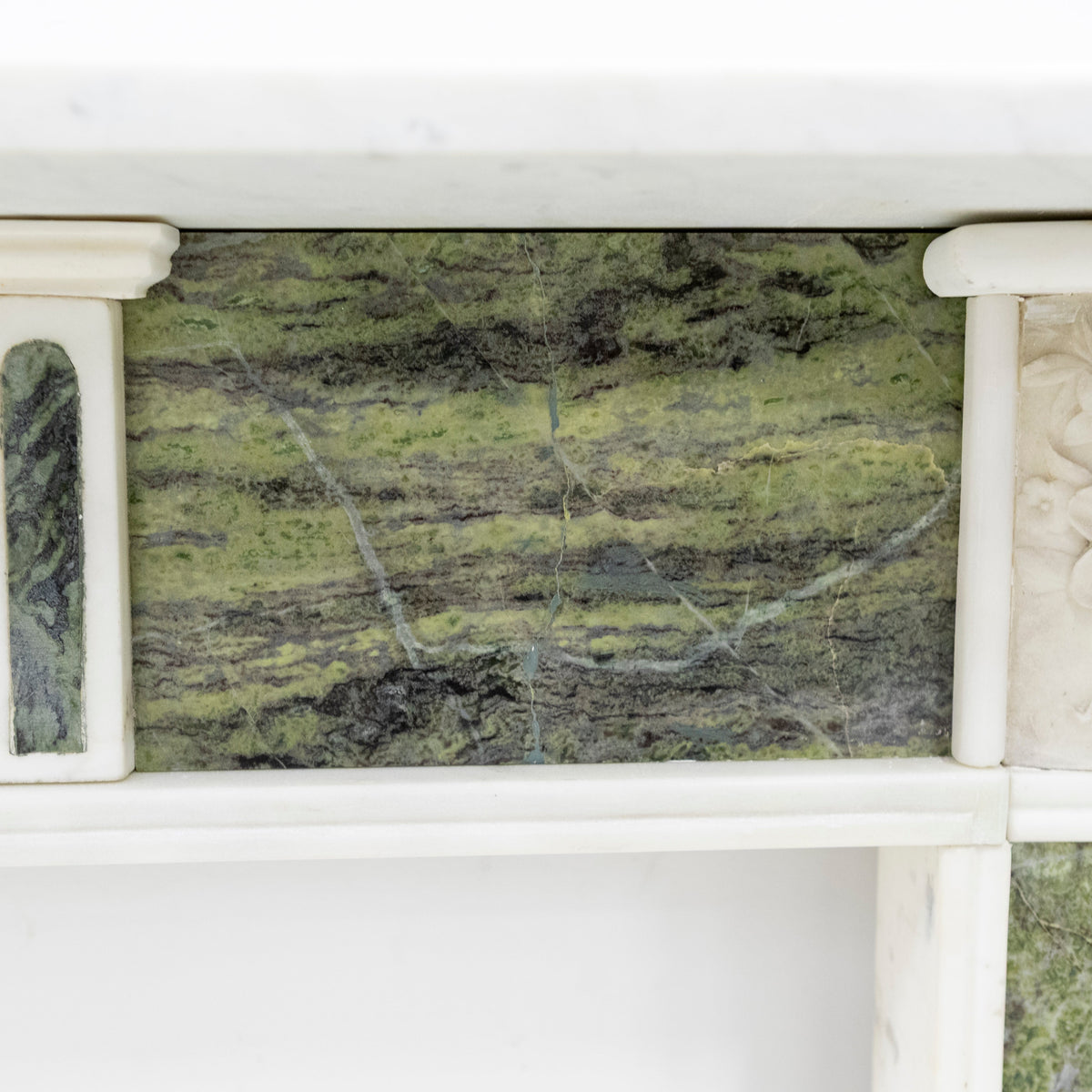 Antique Regency Statuary &amp; Verde Marble Fireplace Surround | The Architectural Forum