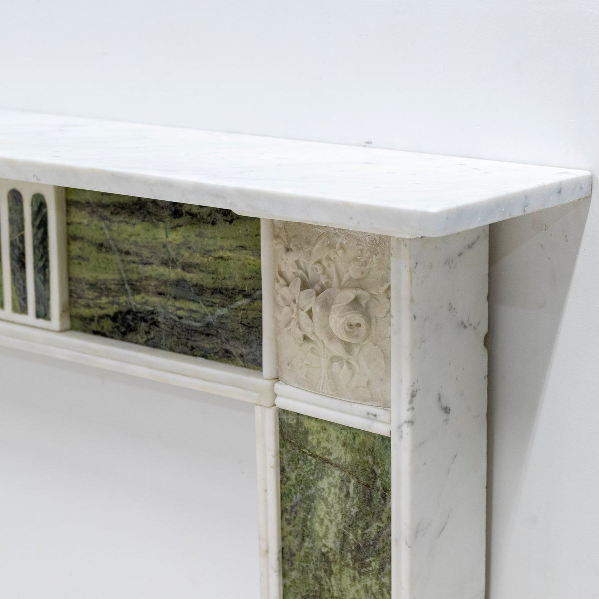 Antique Regency Statuary &amp; Verde Marble Fireplace Surround | The Architectural Forum