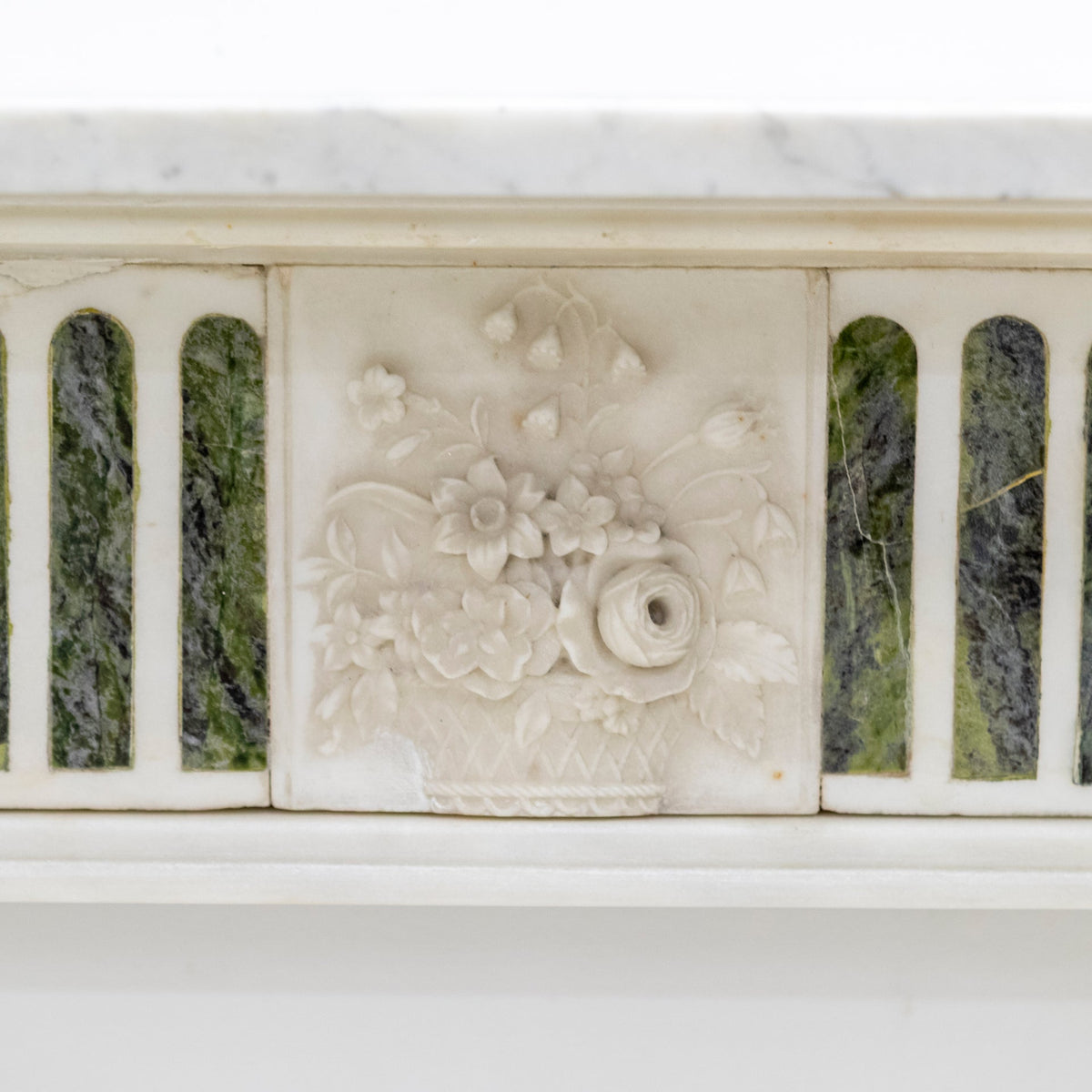 Antique Regency Statuary &amp; Verde Marble Fireplace Surround | The Architectural Forum