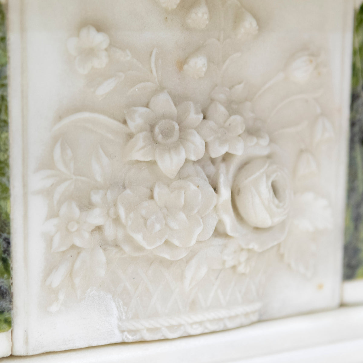 Antique Regency Statuary &amp; Verde Marble Fireplace Surround | The Architectural Forum