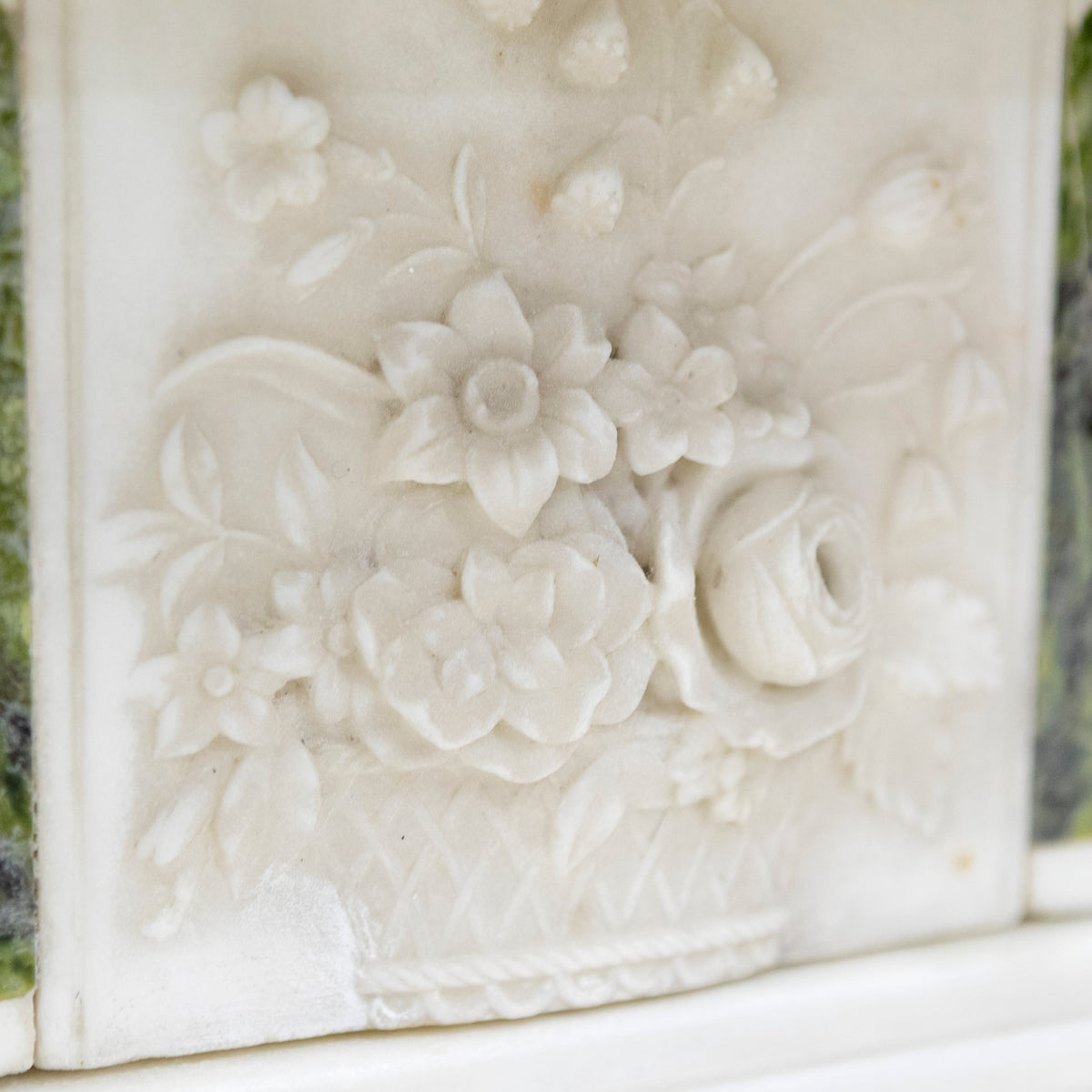 Antique Regency Statuary &amp; Verde Marble Fireplace Surround | The Architectural Forum