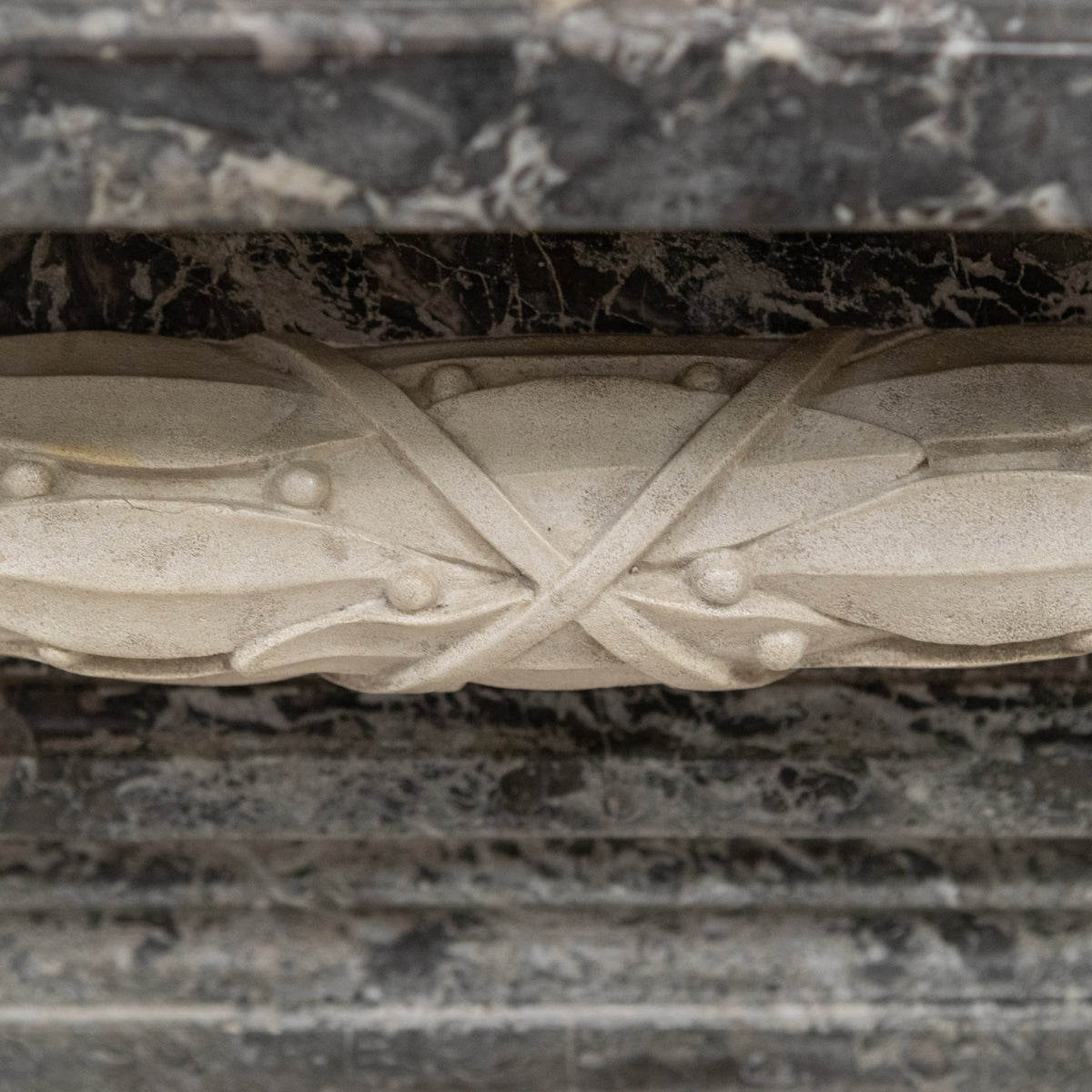 A Fine Late 19th Century Neoclassical Grey Marble Fireplace