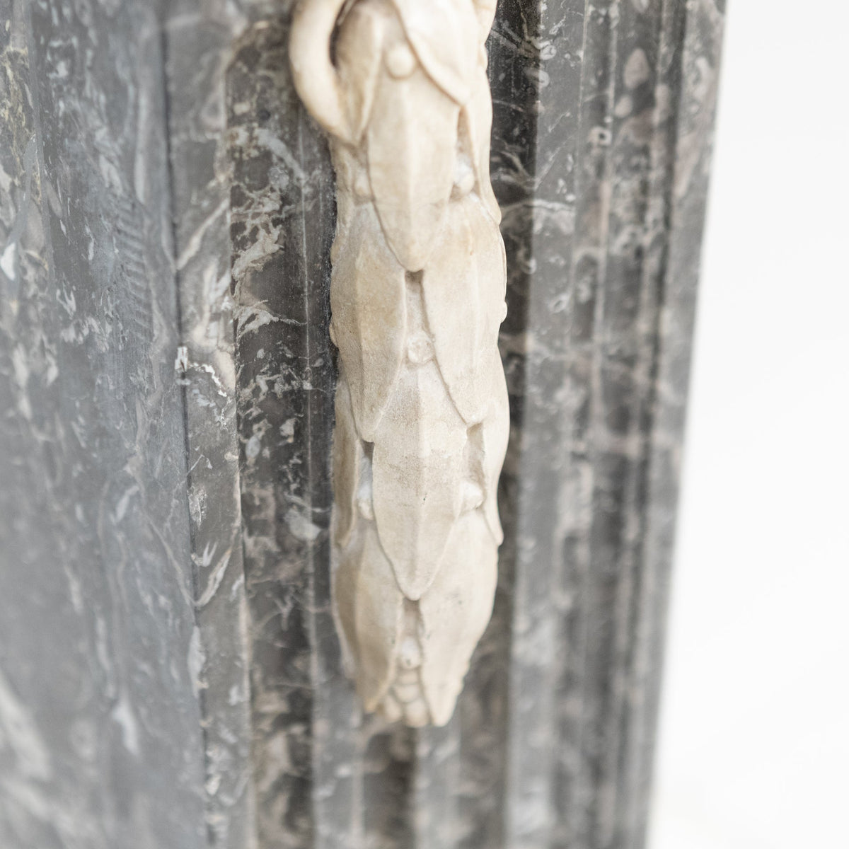 A Fine Late 19th Century Neoclassical Grey Marble Fireplace