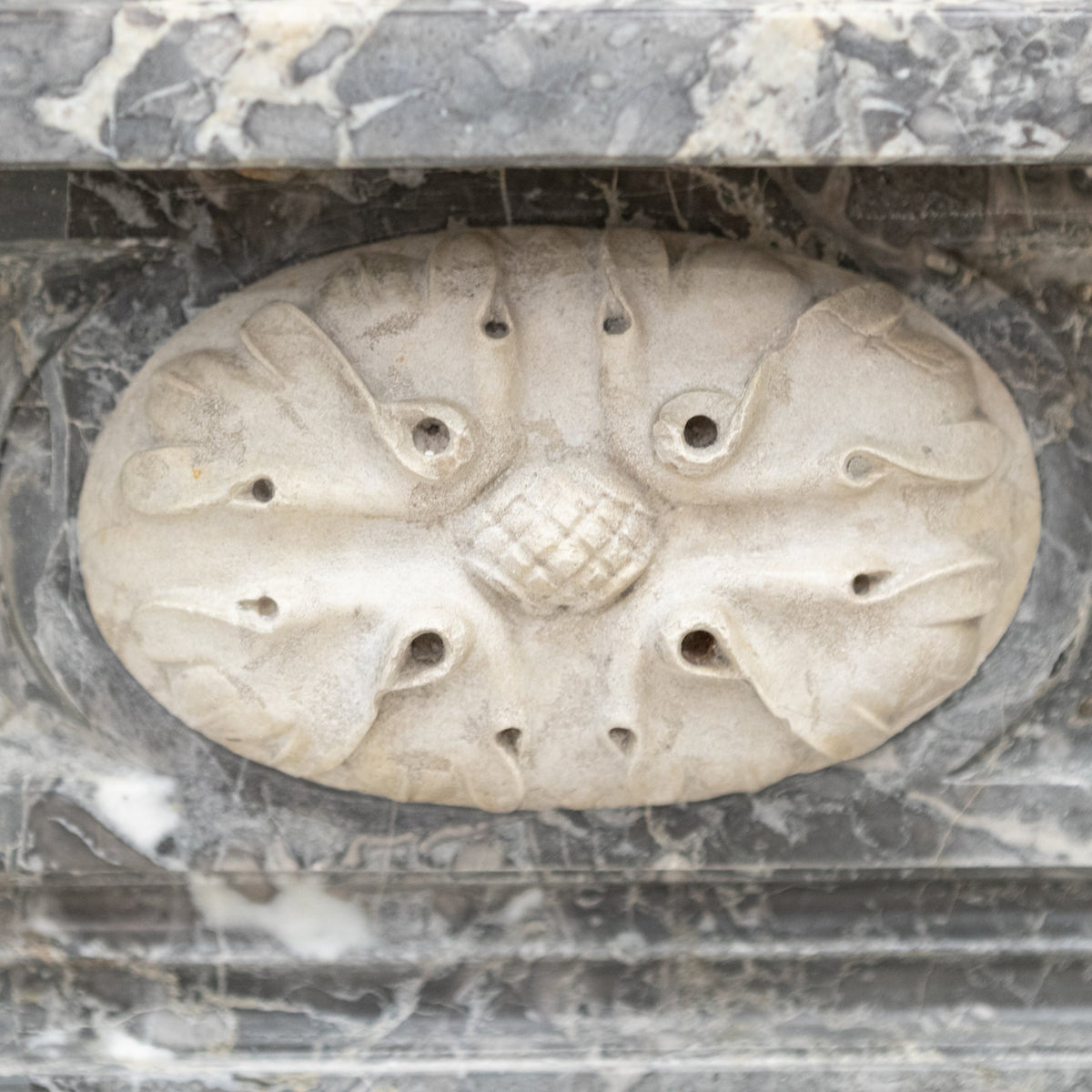 A Fine Late 19th Century Neoclassical Grey Marble Fireplace