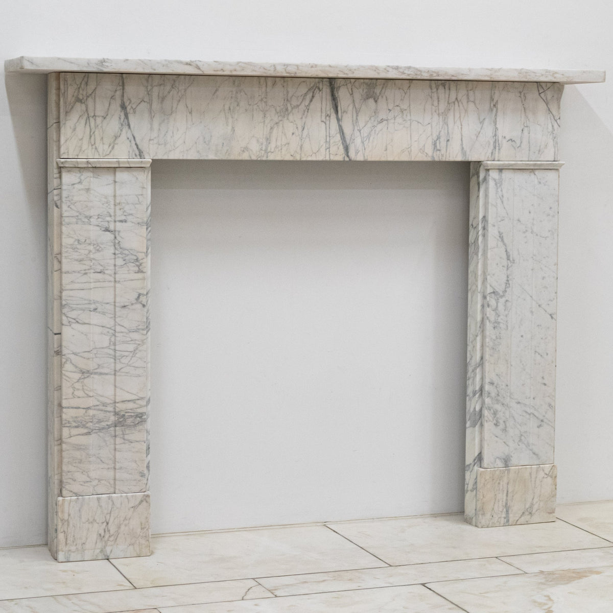 Antique Carrara Marble Late Georgian Fireplace Surround