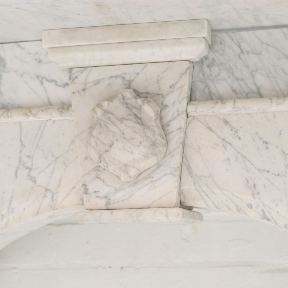 Large Antique Victorian Statuary Marble Arched Surround with Corbels | The Architectural Forum