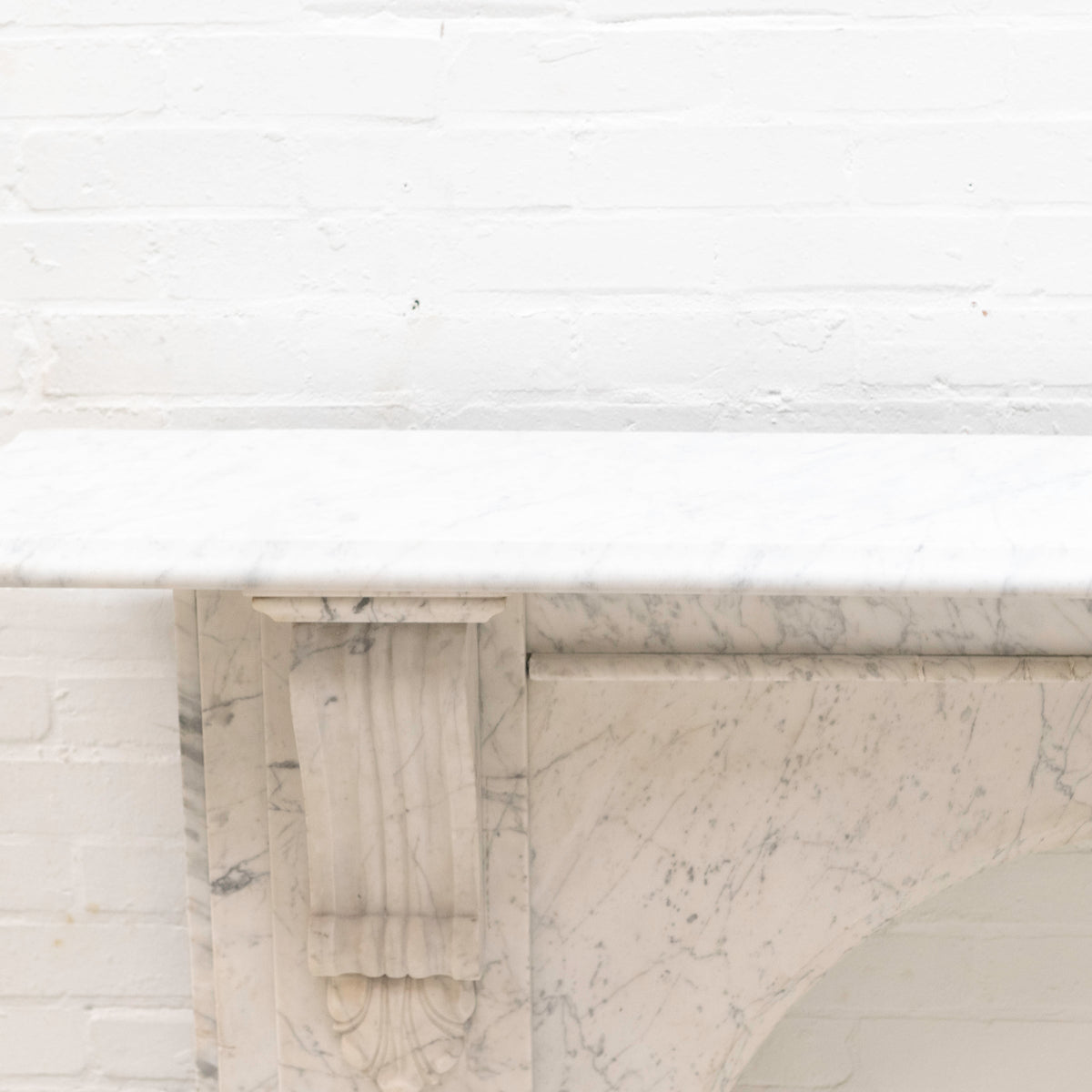 Large Antique Victorian Statuary Marble Arched Surround with Corbels | The Architectural Forum