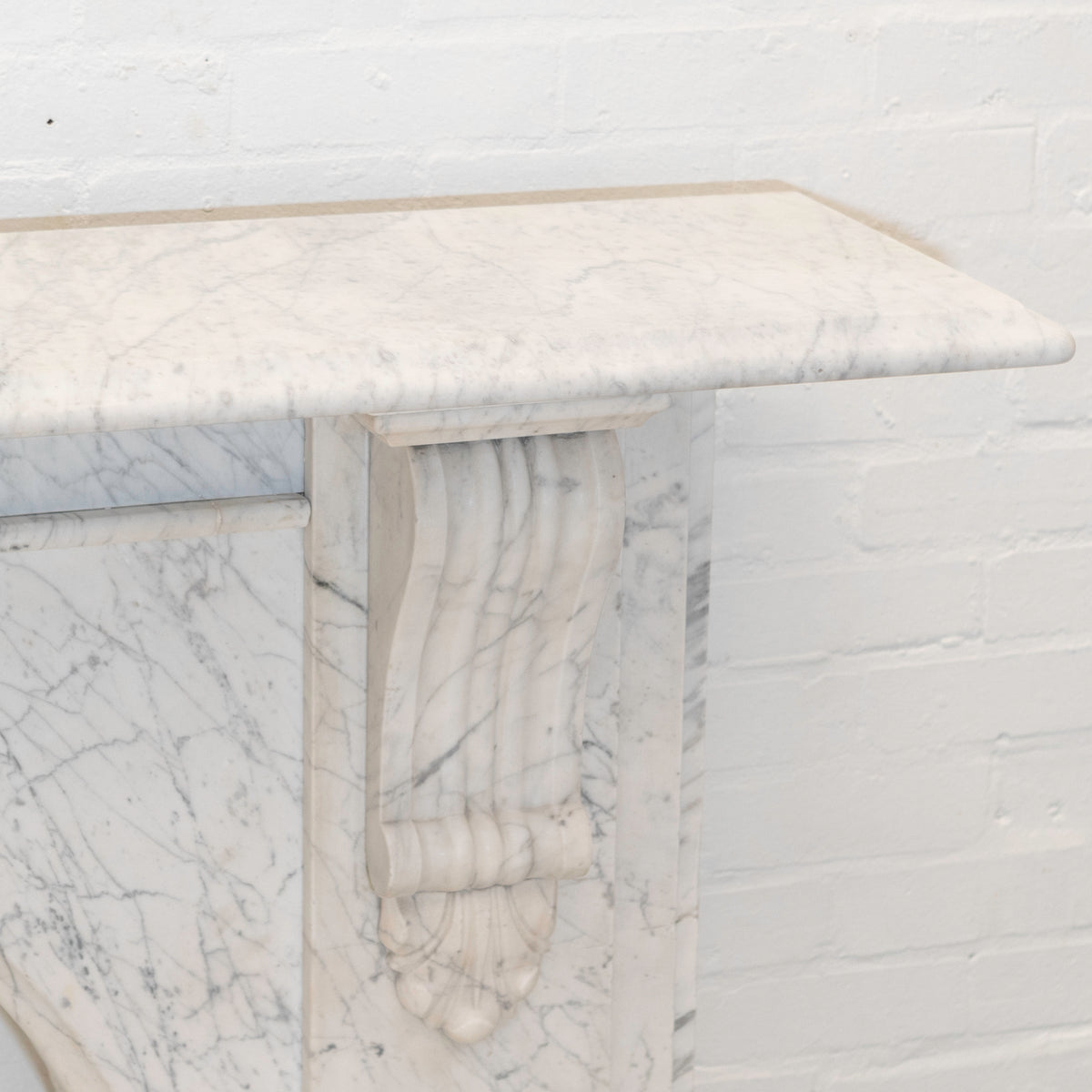 Large Antique Victorian Statuary Marble Arched Surround with Corbels | The Architectural Forum