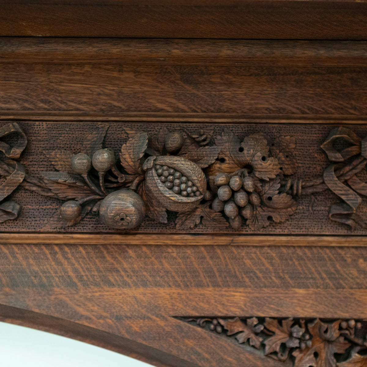 Monumental Antique Arts &amp; Crafts Carved Oak Fireplace Surround | The Architectural Forum