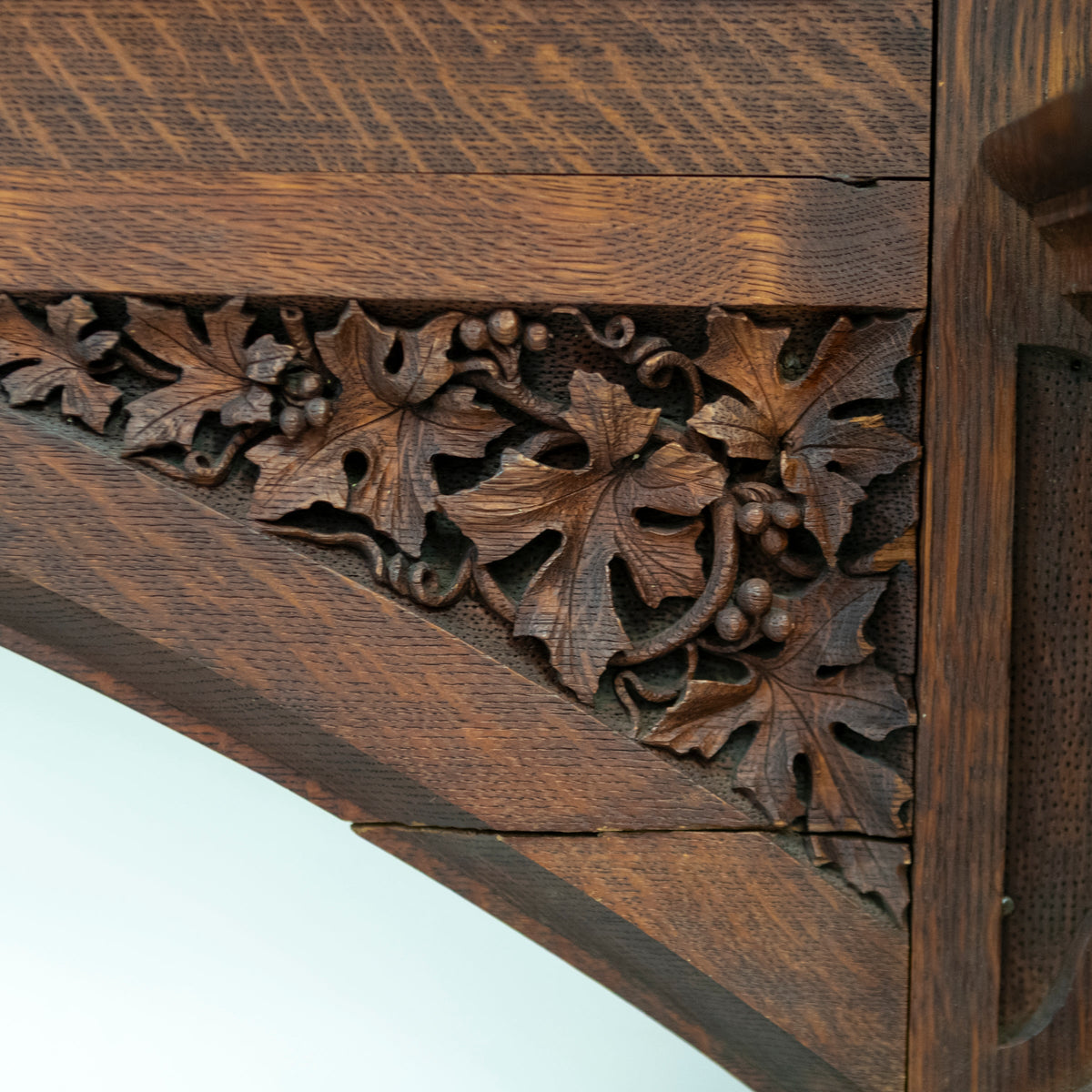 Monumental Antique Arts &amp; Crafts Carved Oak Fireplace Surround | The Architectural Forum