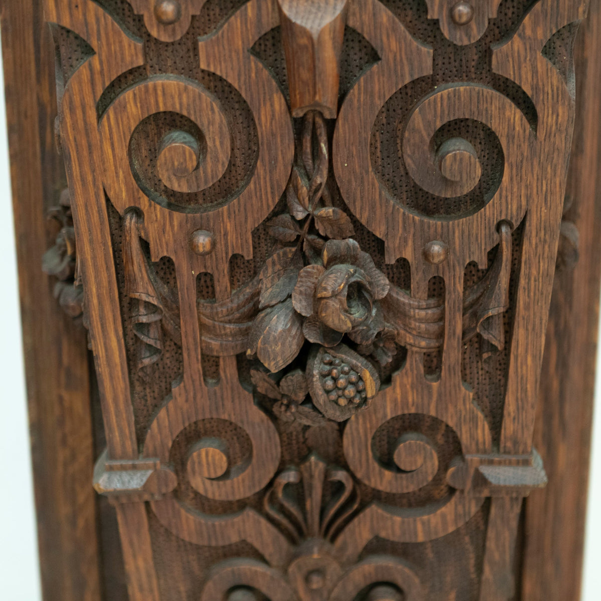 Monumental Antique Arts &amp; Crafts Carved Oak Fireplace Surround | The Architectural Forum