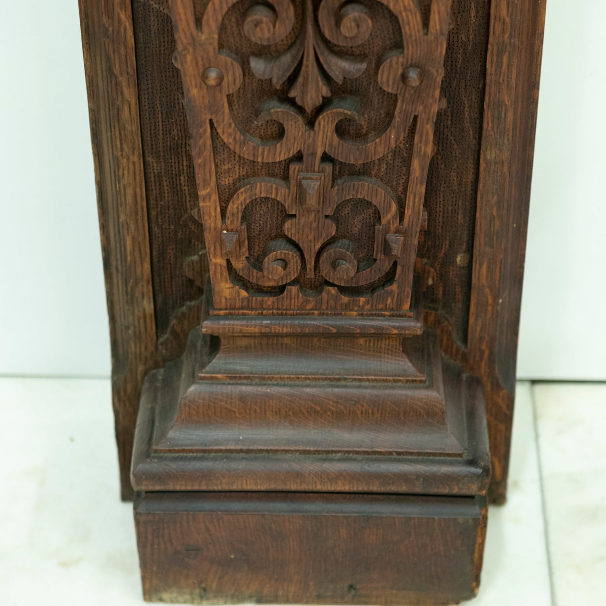 Monumental Antique Arts &amp; Crafts Carved Oak Fireplace Surround | The Architectural Forum