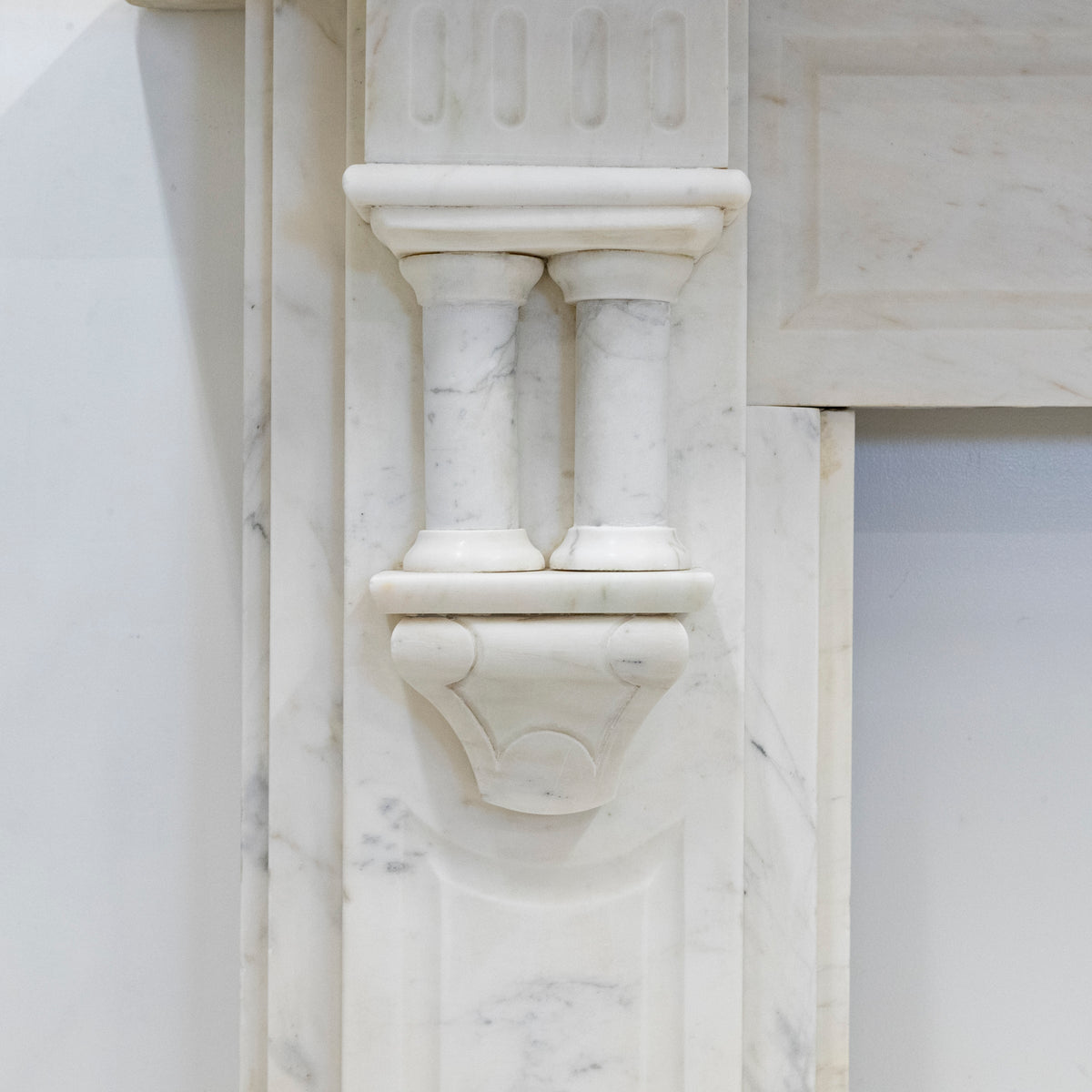 Antique Carrara Marble Fireplace Surround