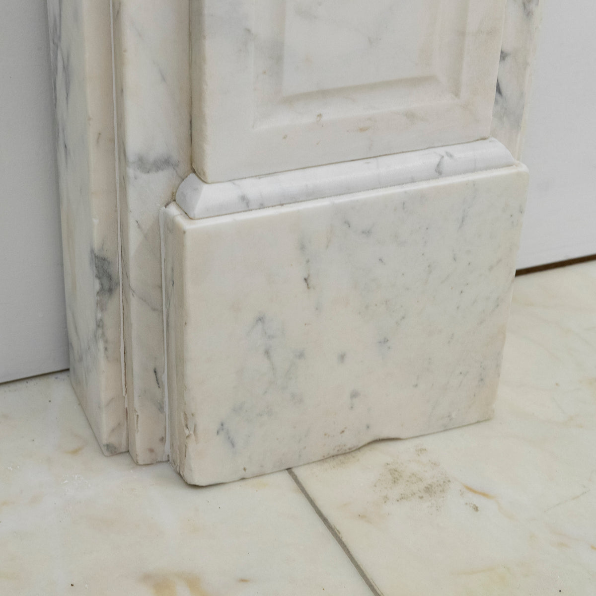 Antique Carrara Marble Fireplace Surround