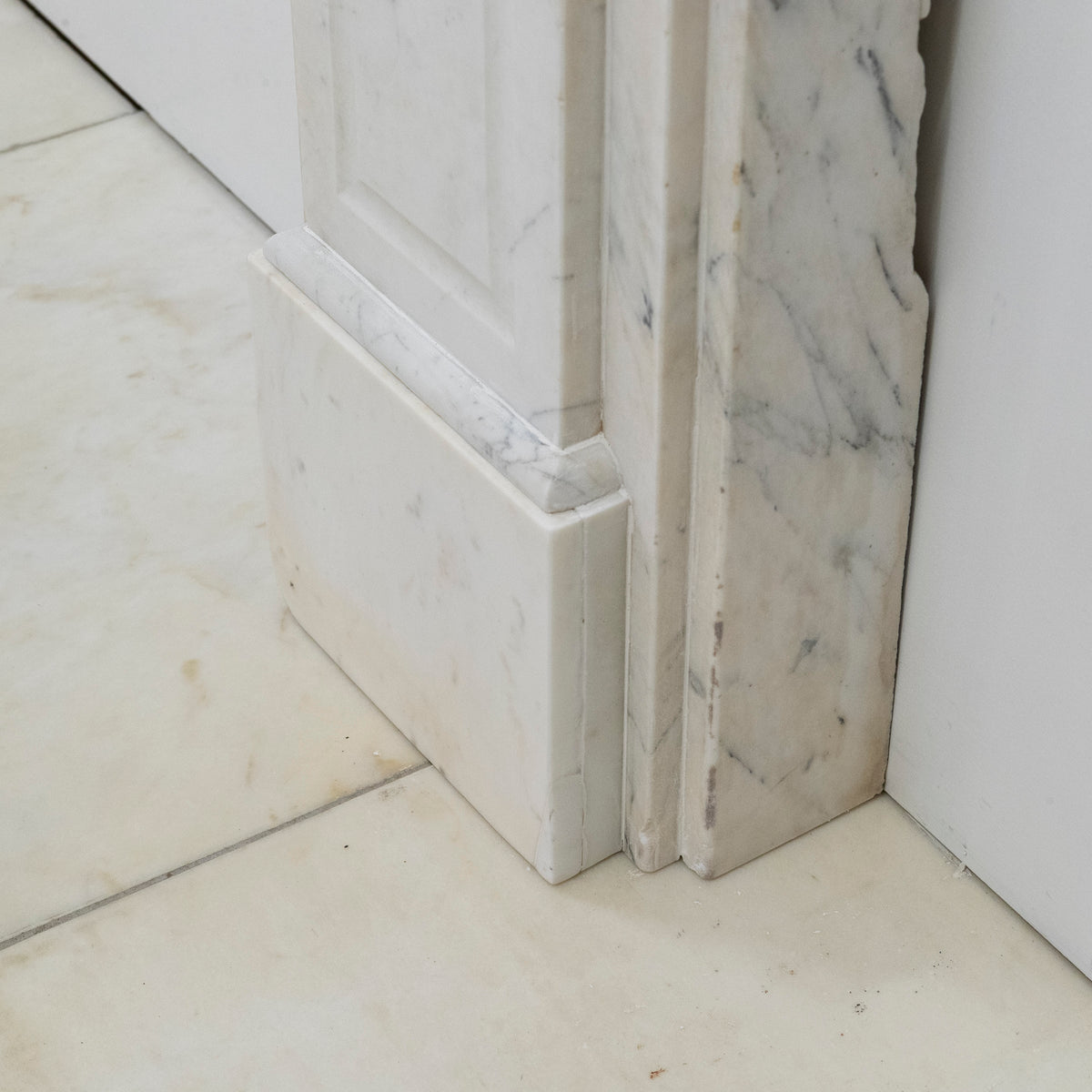 Antique Carrara Marble Fireplace Surround