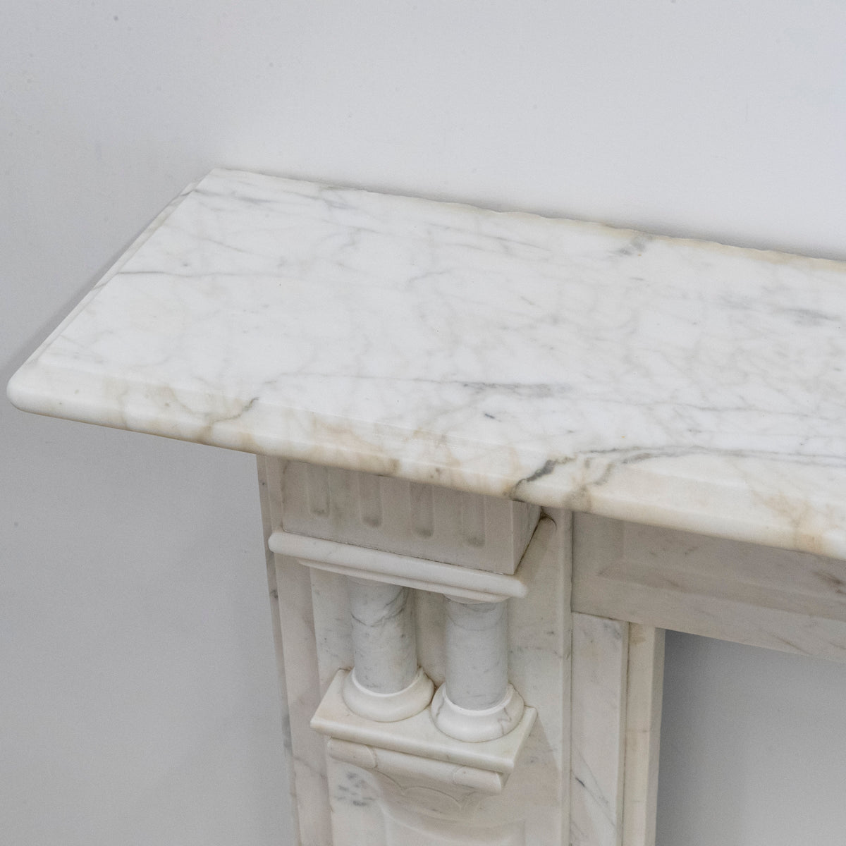 Antique Carrara Marble Fireplace Surround