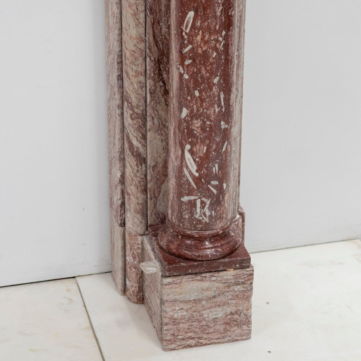 Antique Rojo Alicante Marble Fireplace Surround with Columns | The Architectural Forum