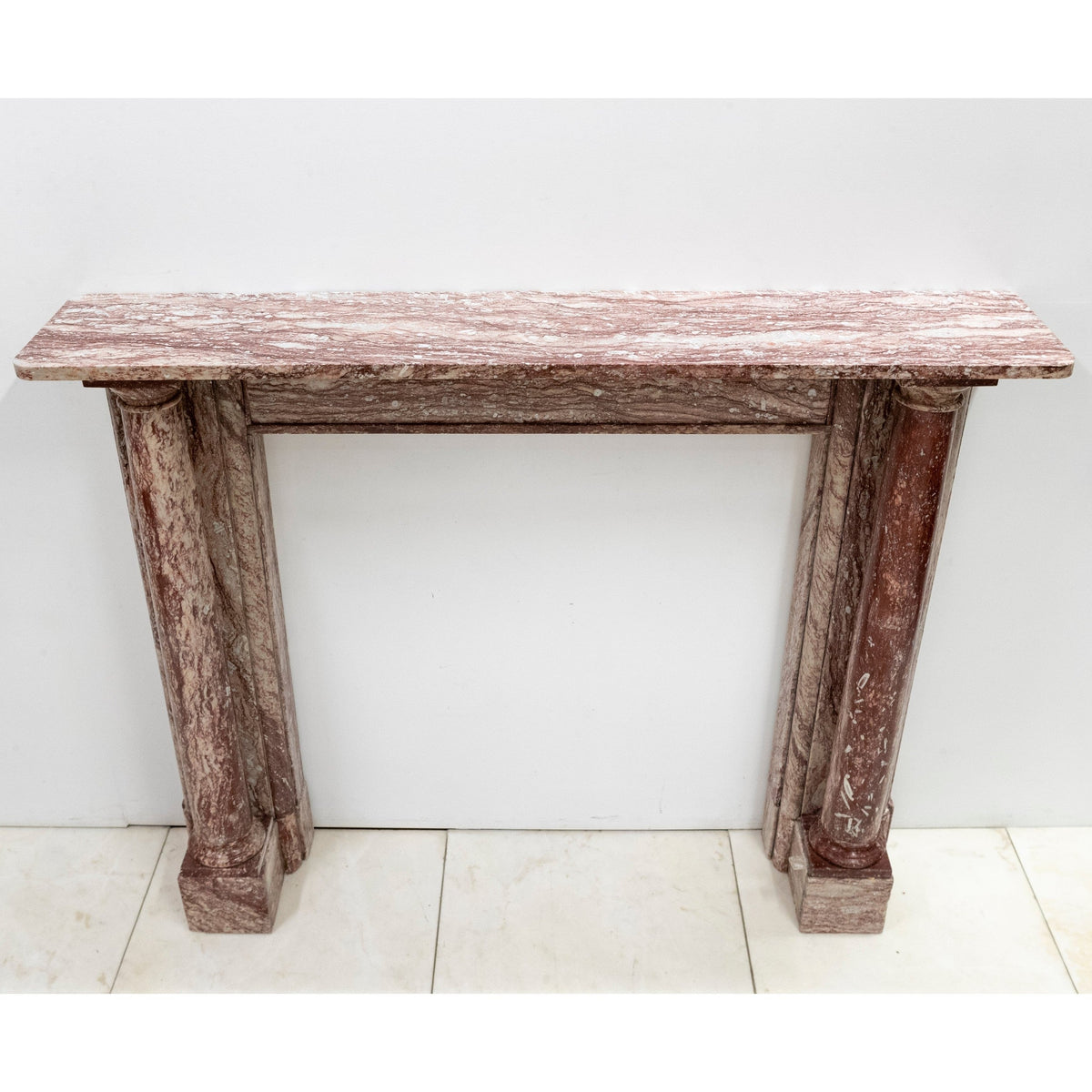 Antique Rojo Alicante Marble Fireplace Surround with Columns | The Architectural Forum