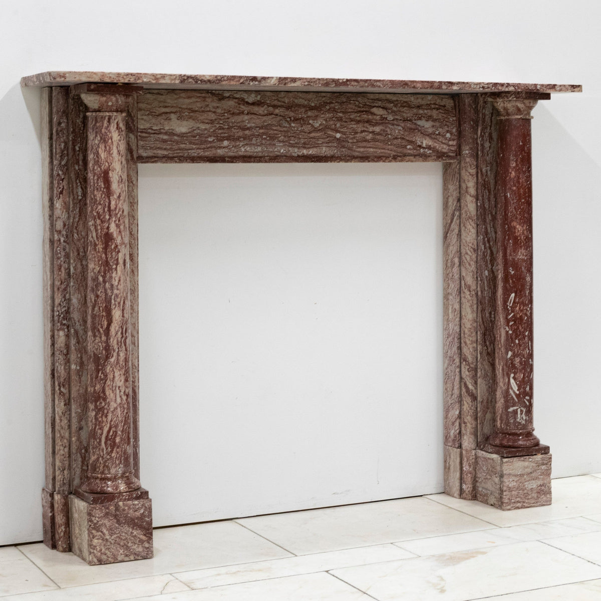 Antique Rojo Alicante Marble Fireplace Surround with Columns | The Architectural Forum