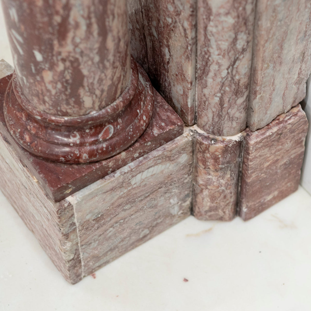 Antique Rojo Alicante Marble Fireplace Surround with Columns | The Architectural Forum