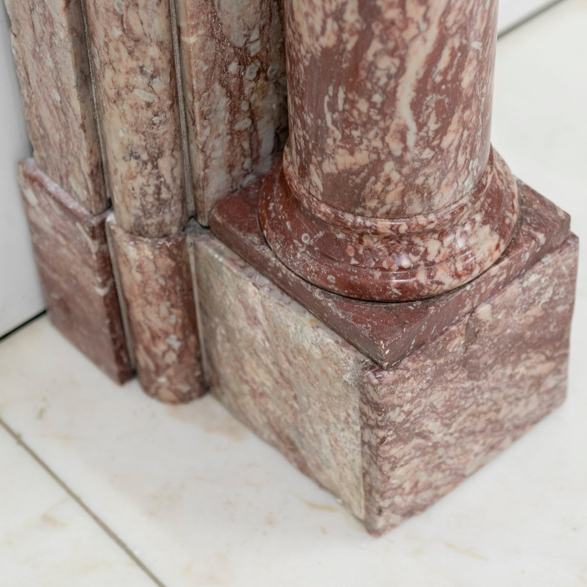 Antique Rojo Alicante Marble Fireplace Surround with Columns | The Architectural Forum