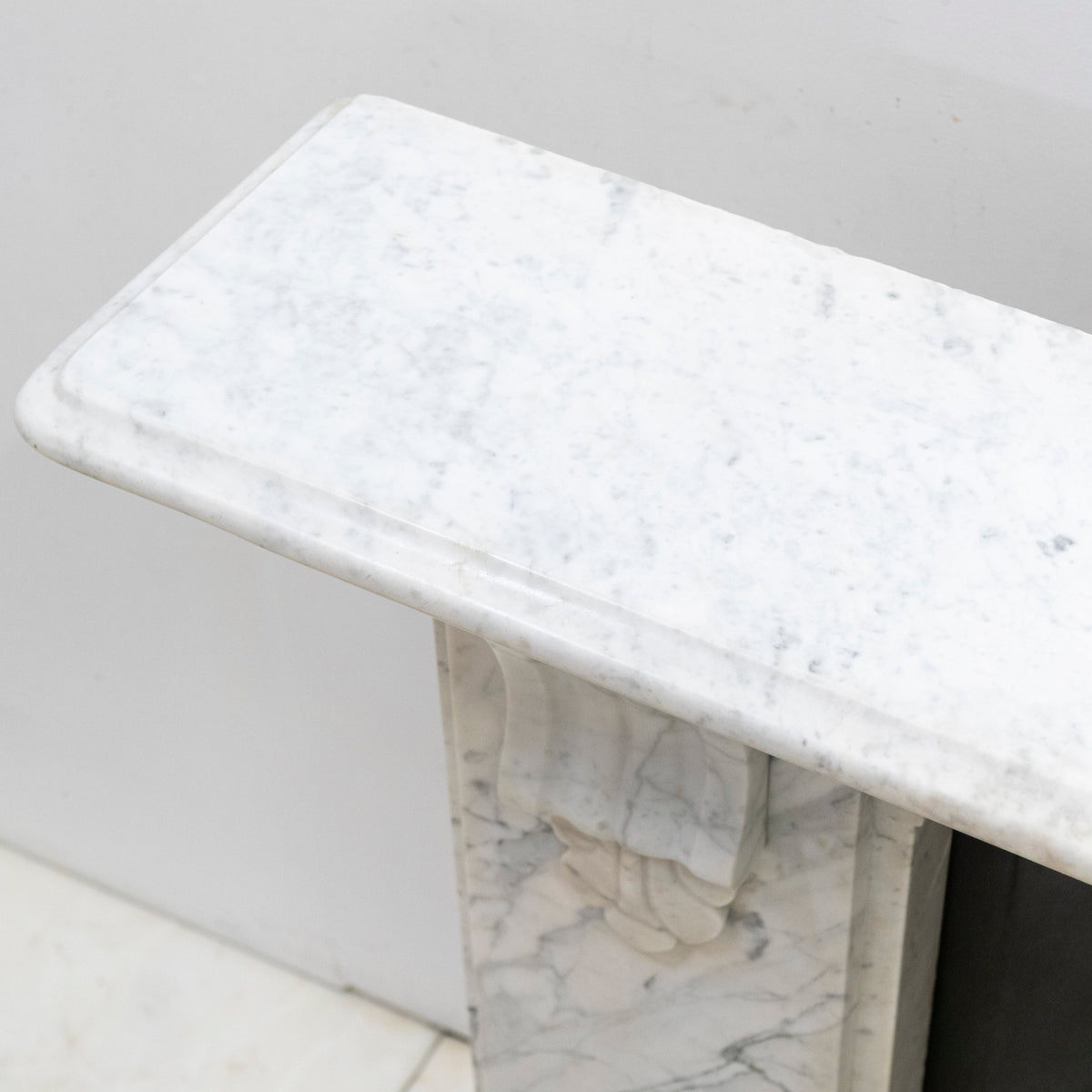 Antique Carrara Marble Fireplace Surround with Corbels